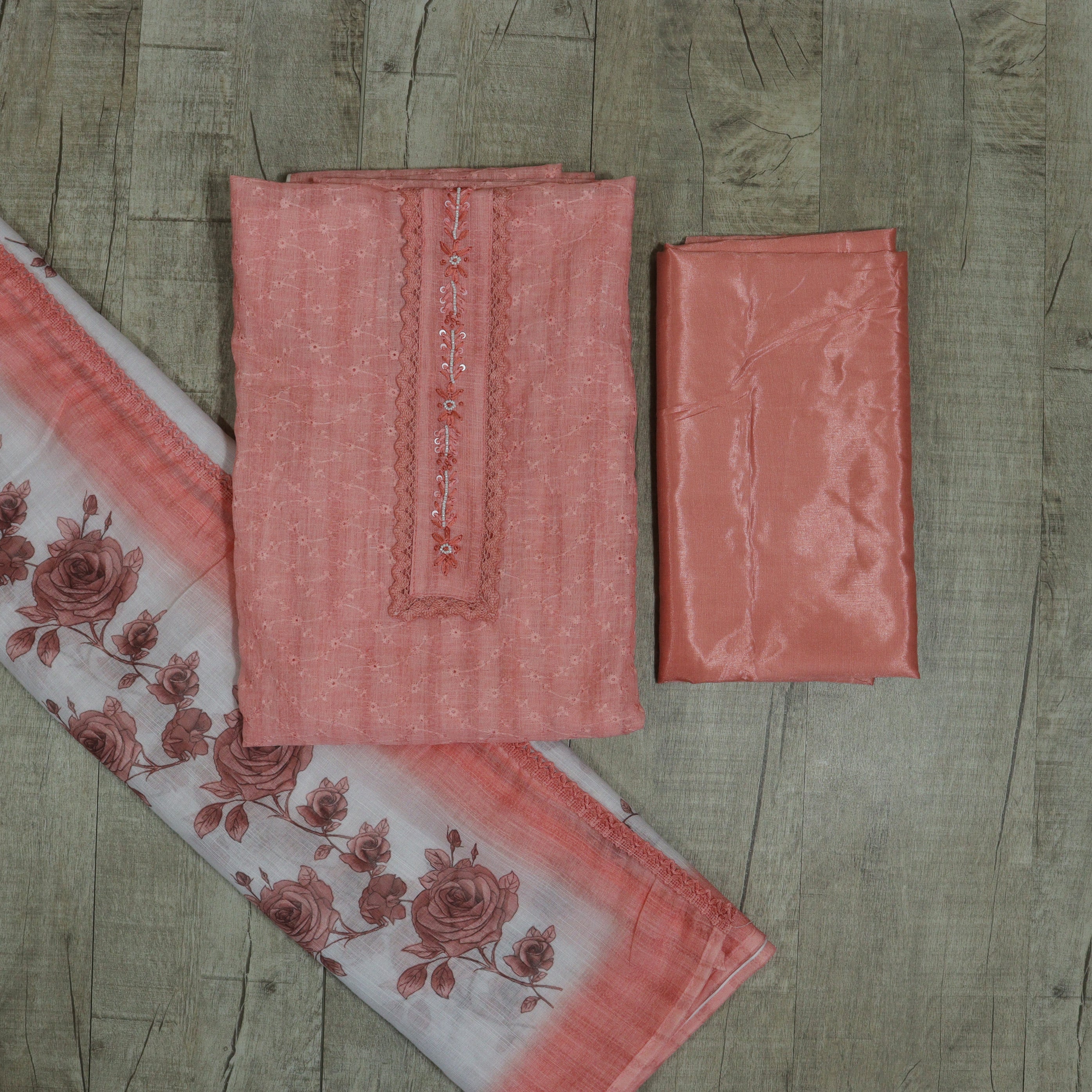 Load image into Gallery viewer, Linen cotton unstitched suit-4600