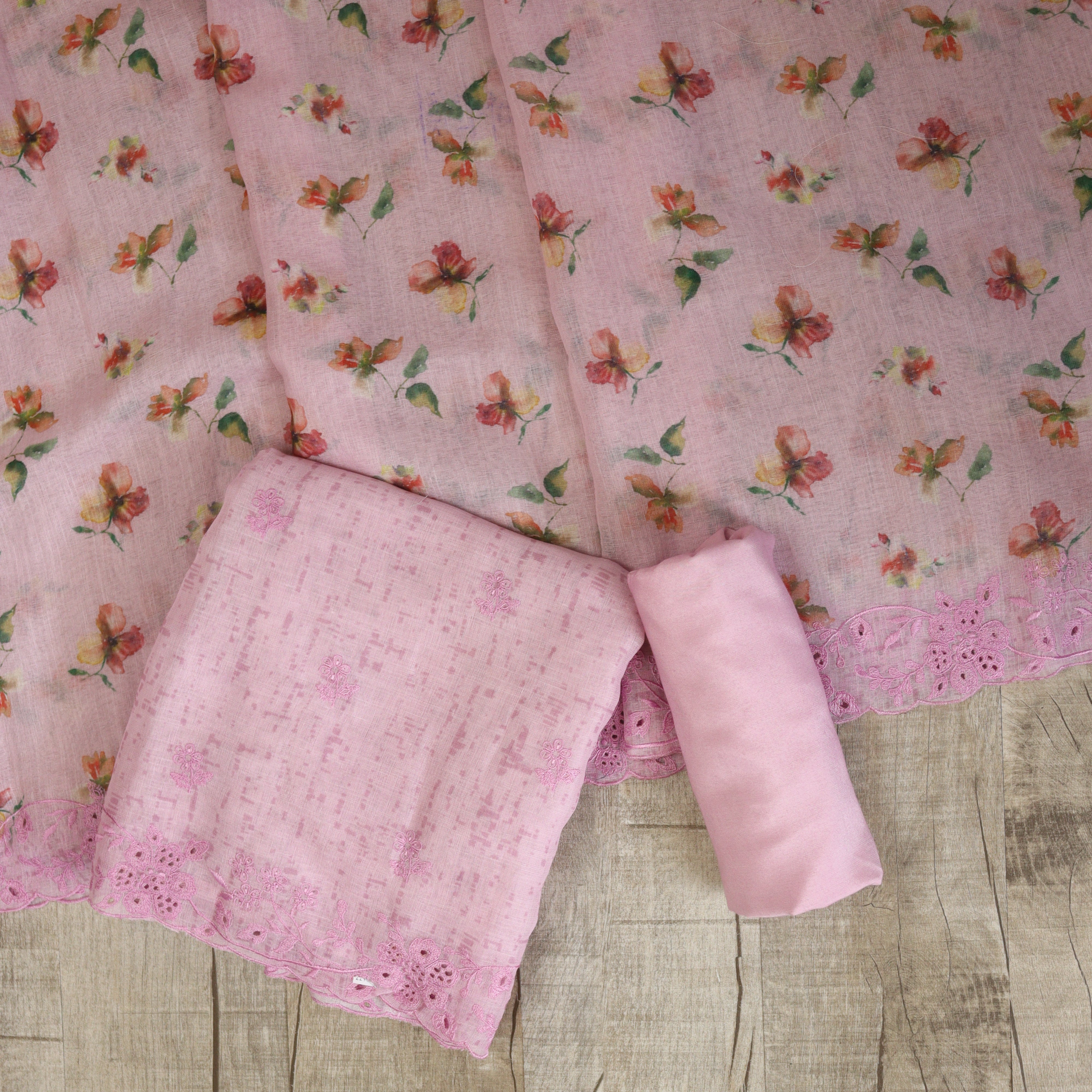 Load image into Gallery viewer, Linen Cotton Cut work suit-3548