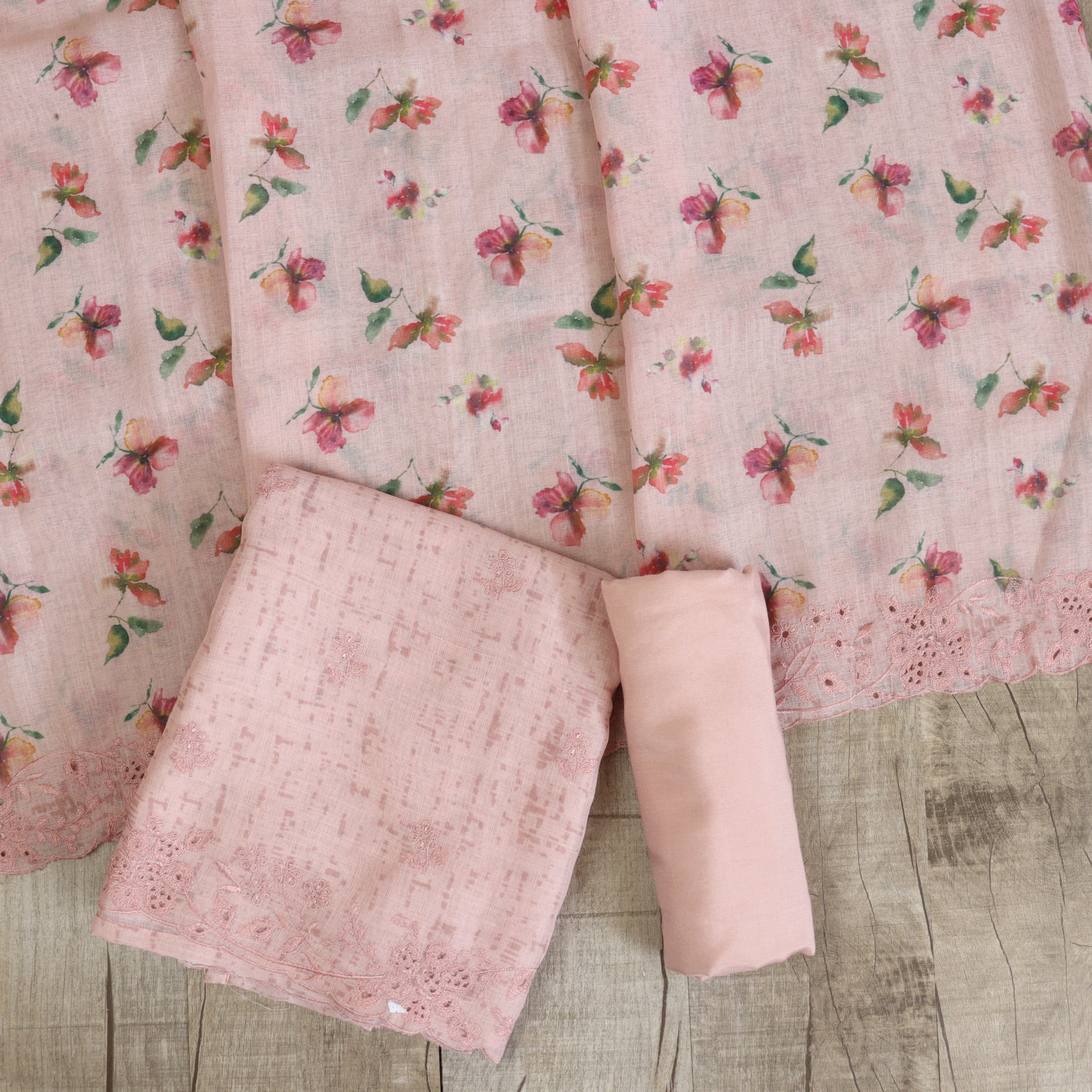 Load image into Gallery viewer, Linen Cotton Cut work suit-3548