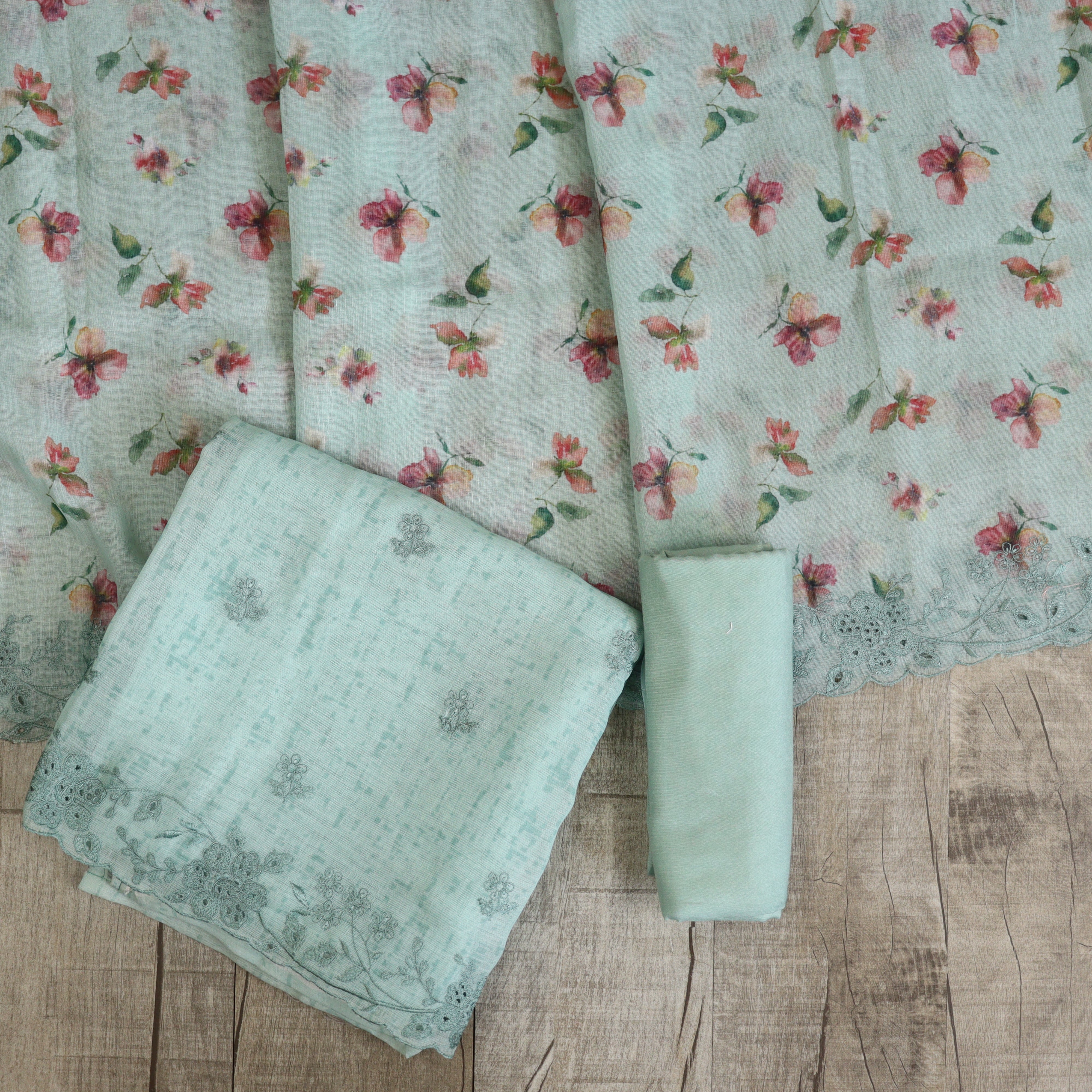 Load image into Gallery viewer, Linen Cotton Cut work suit-3548