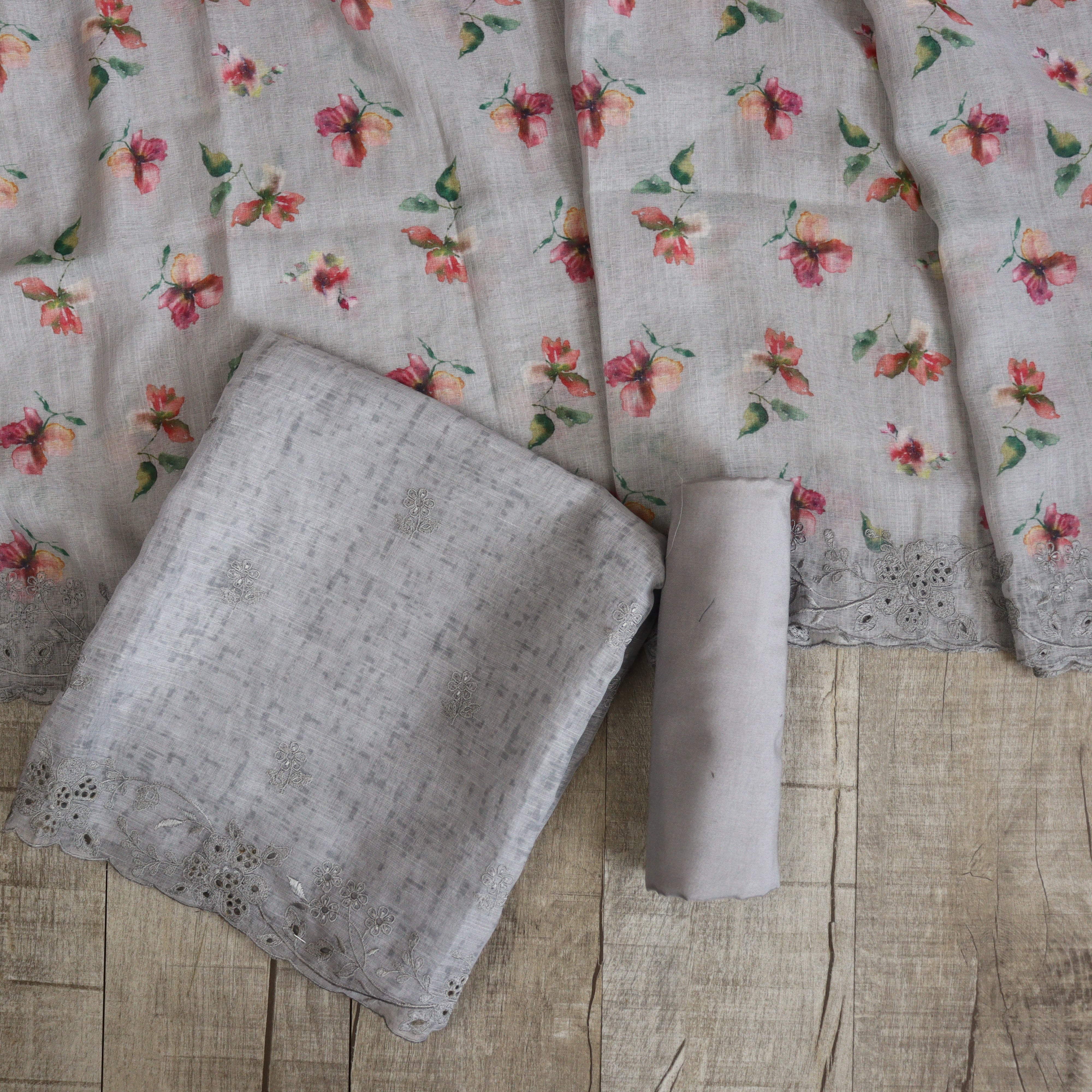 Load image into Gallery viewer, Linen Cotton Cut work suit-3548