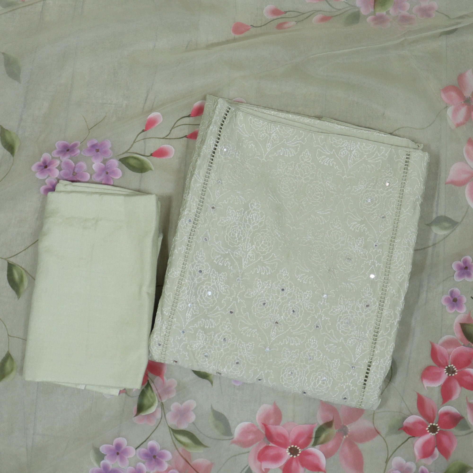 Load image into Gallery viewer, CHANDERI SILK UNSTITCHED SUIT-4683