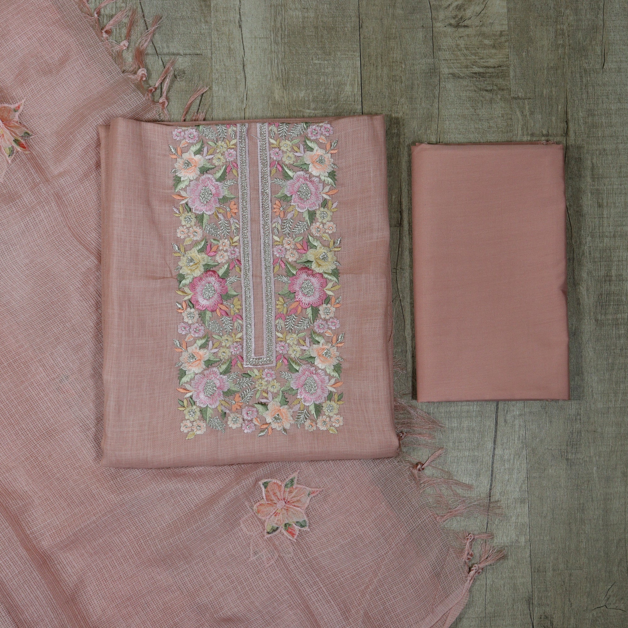 Load image into Gallery viewer, Linen Cotton Unstitched Suit - 4682