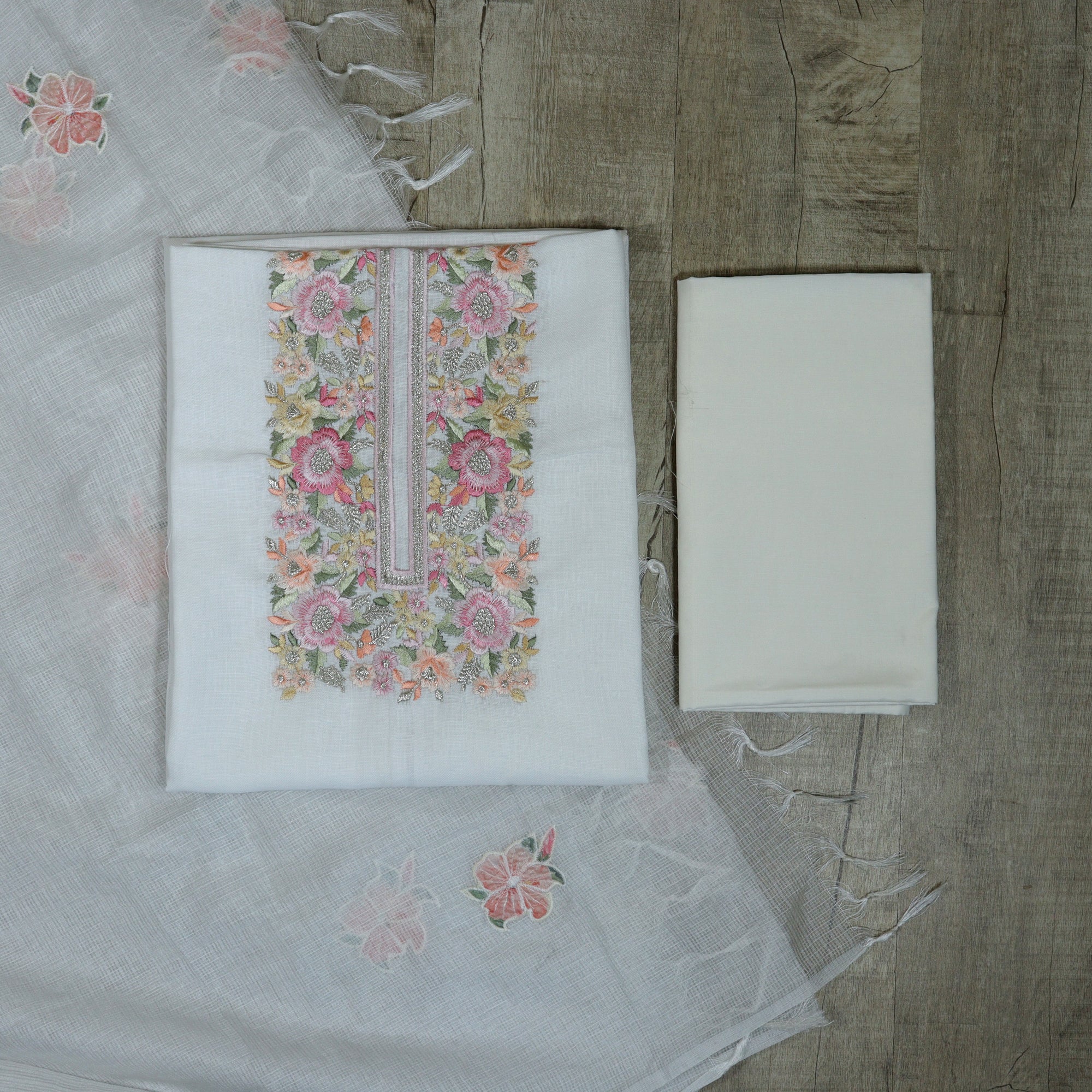 Load image into Gallery viewer, Linen Cotton Unstitched Suit - 4682