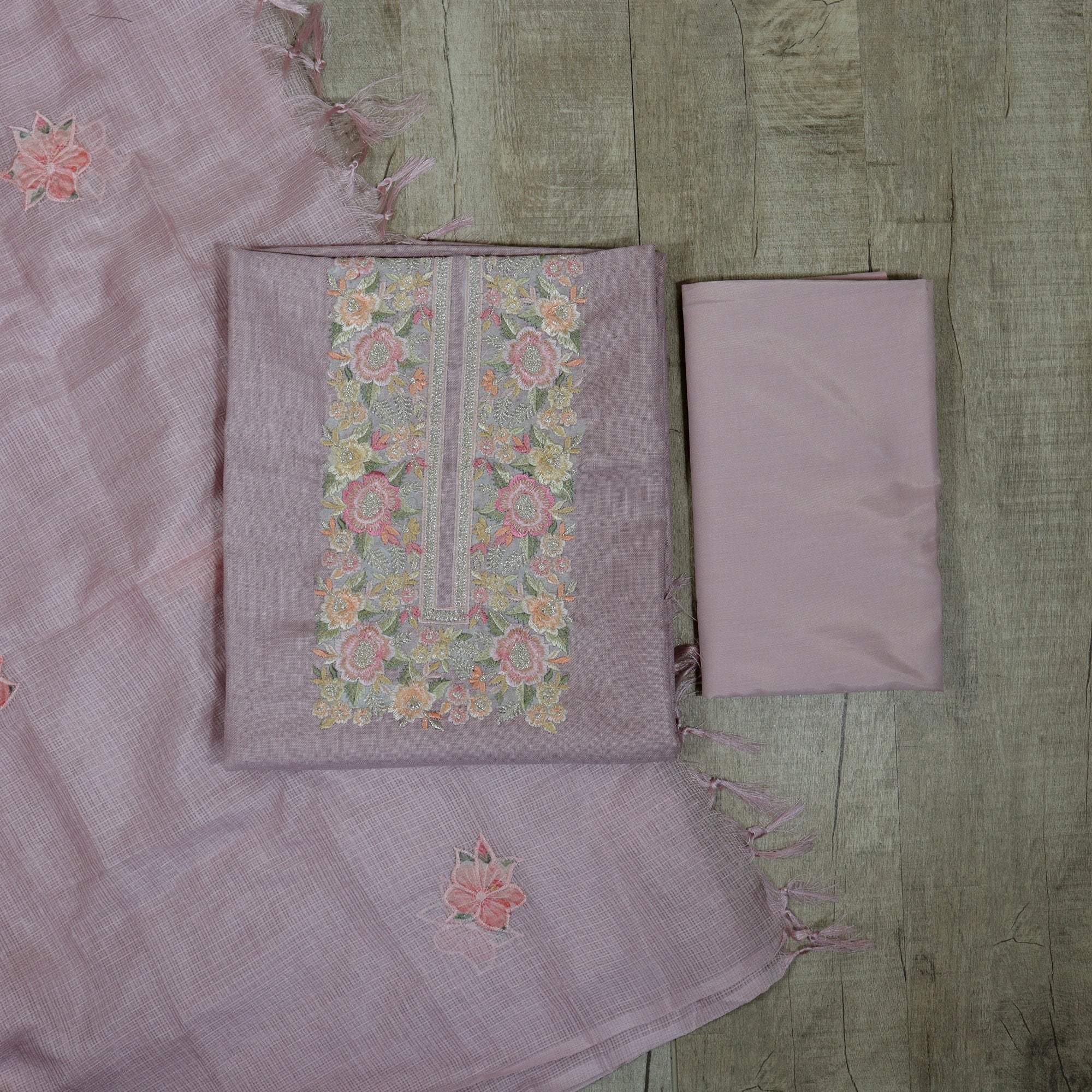 Load image into Gallery viewer, Linen Cotton Unstitched Suit - 4682