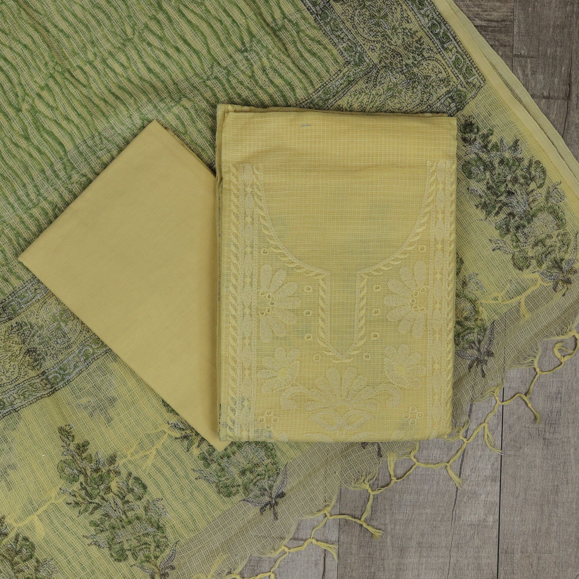 Load image into Gallery viewer, Pure Kota Unstitched Kurti Set-4756