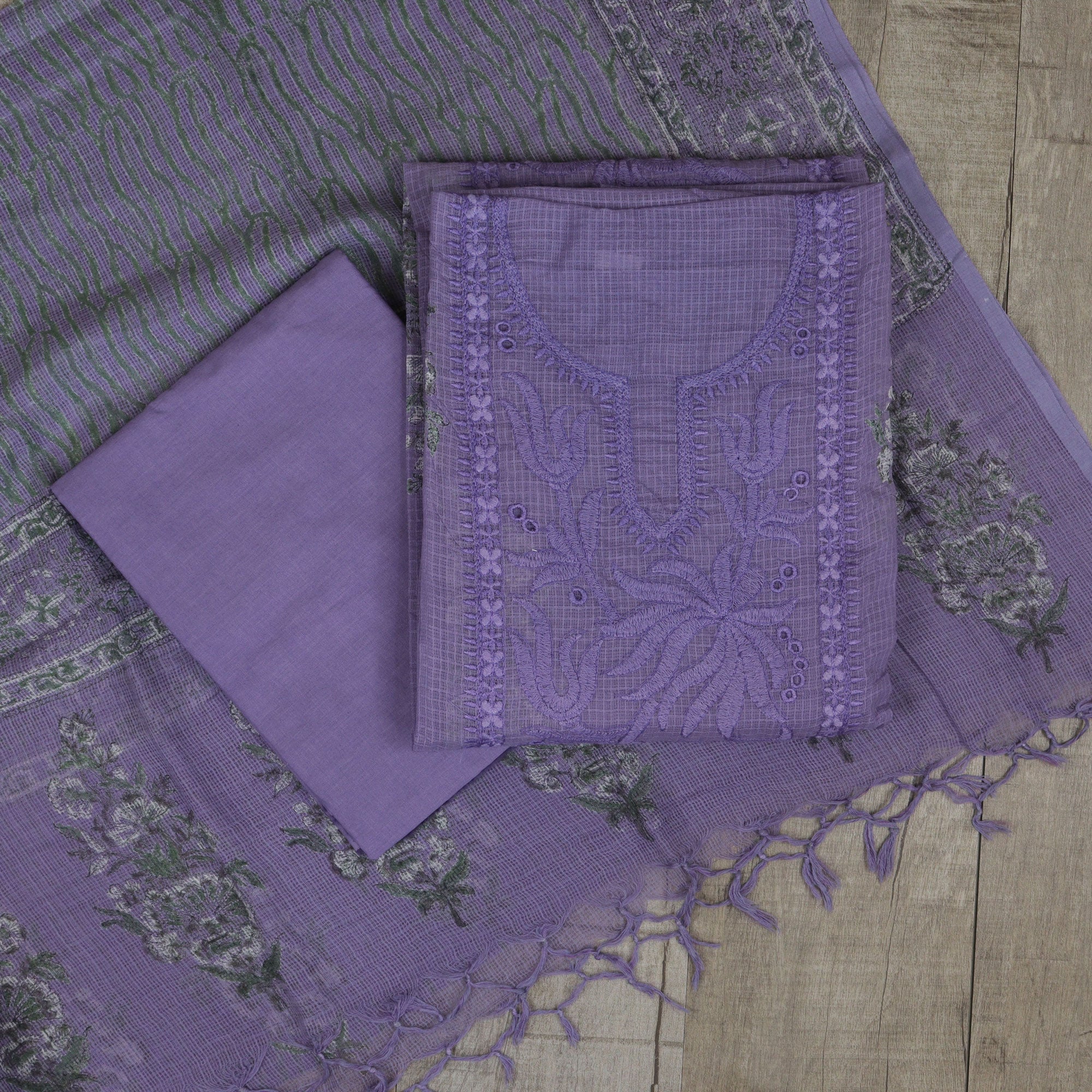 Load image into Gallery viewer, Pure Kota Unstitched Kurti Set-4756