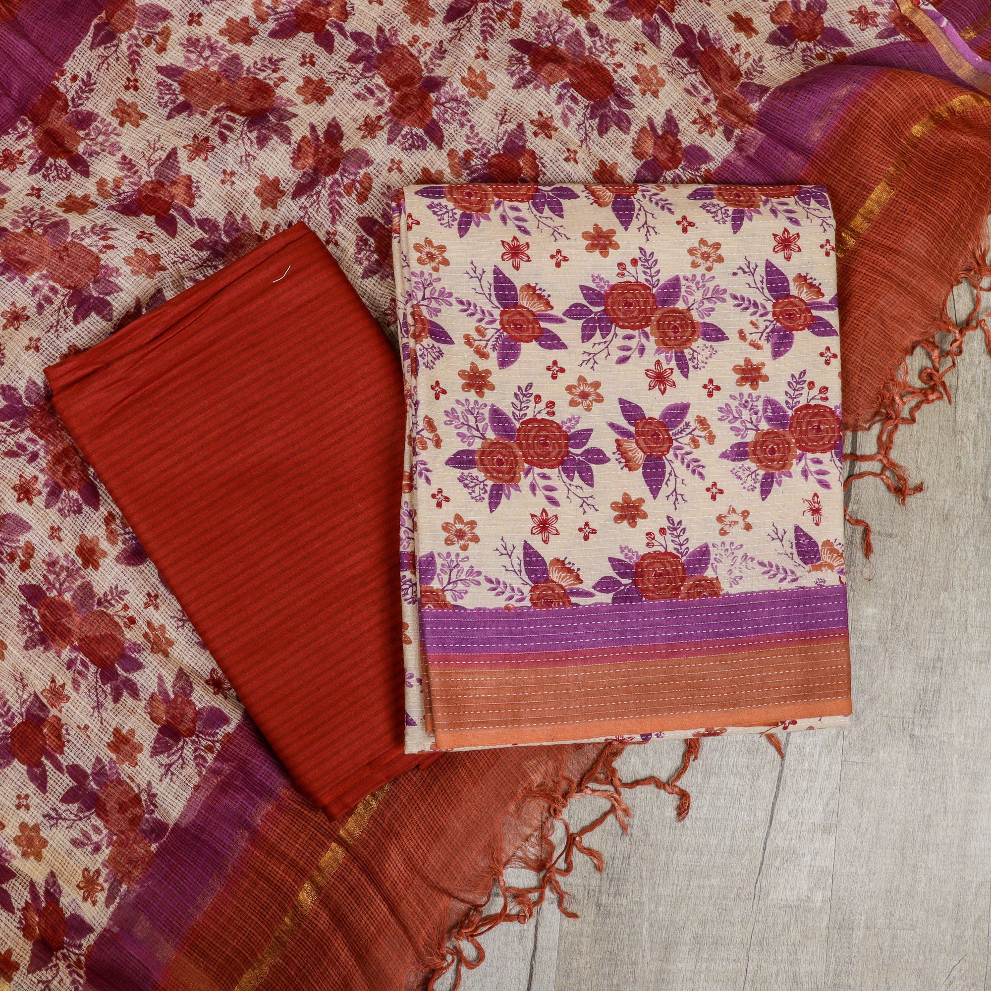 Load image into Gallery viewer, Pure Cotton Unstitched Kurti Set-4728