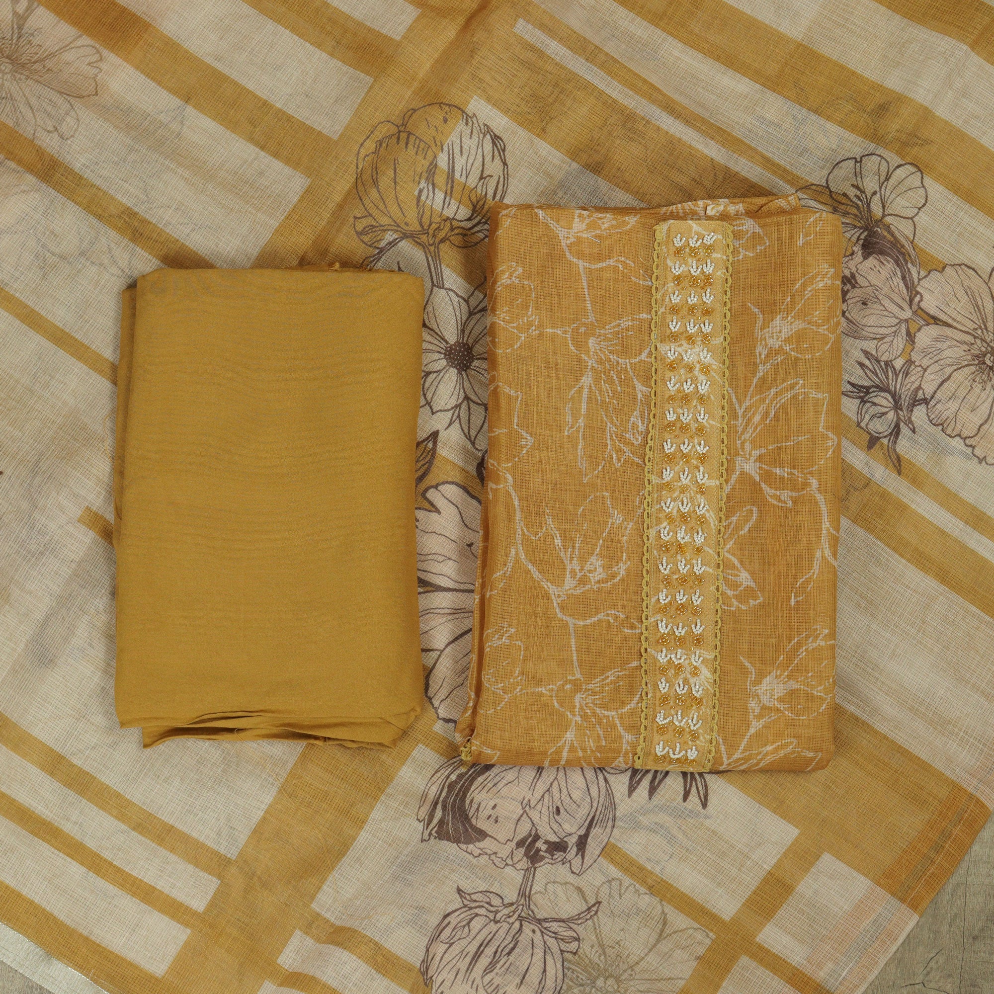 Load image into Gallery viewer, Kota Cotton Unstitched Suit-4831