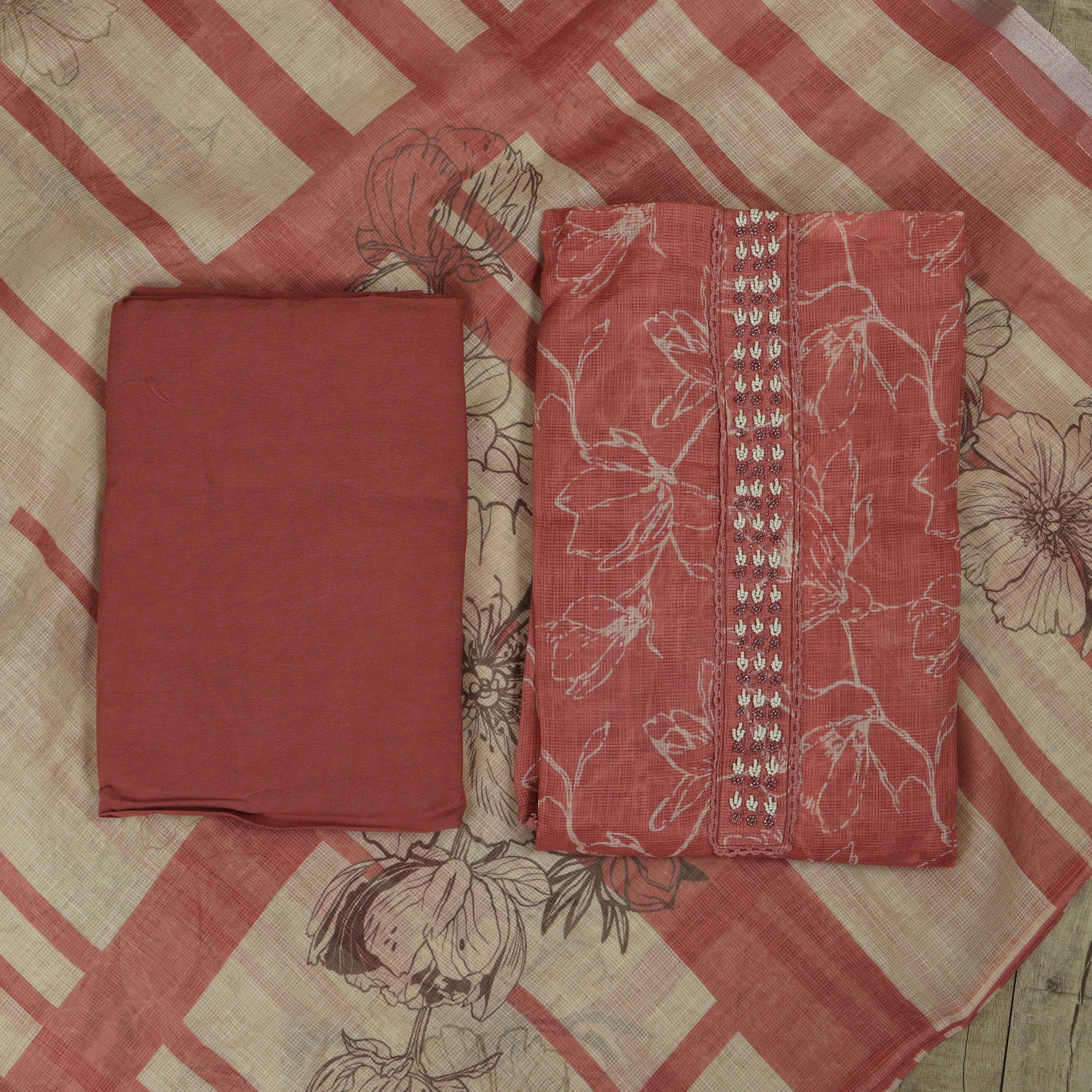 Load image into Gallery viewer, Kota Cotton Unstitched Suit-4831