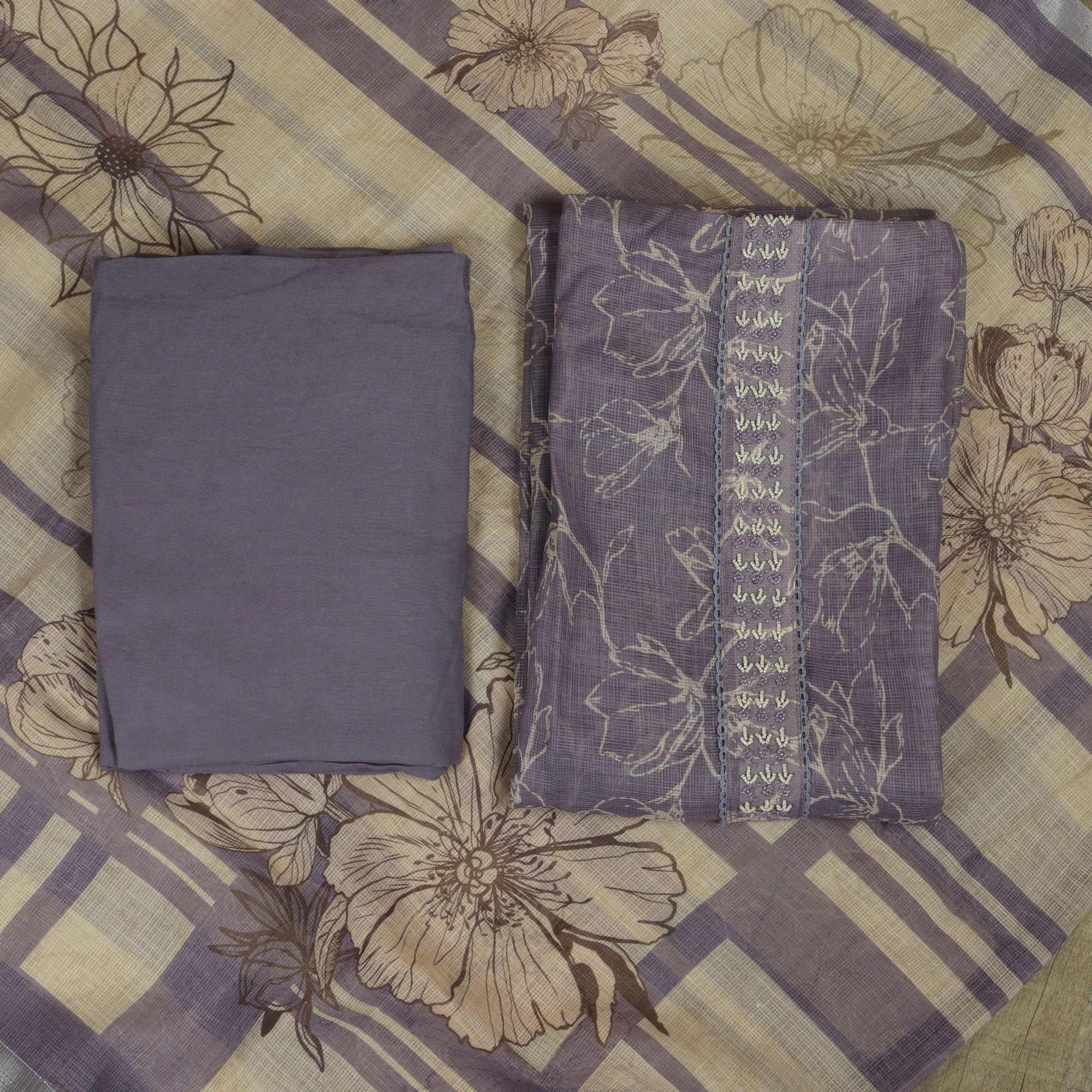 Load image into Gallery viewer, Kota Cotton Unstitched Suit-4831