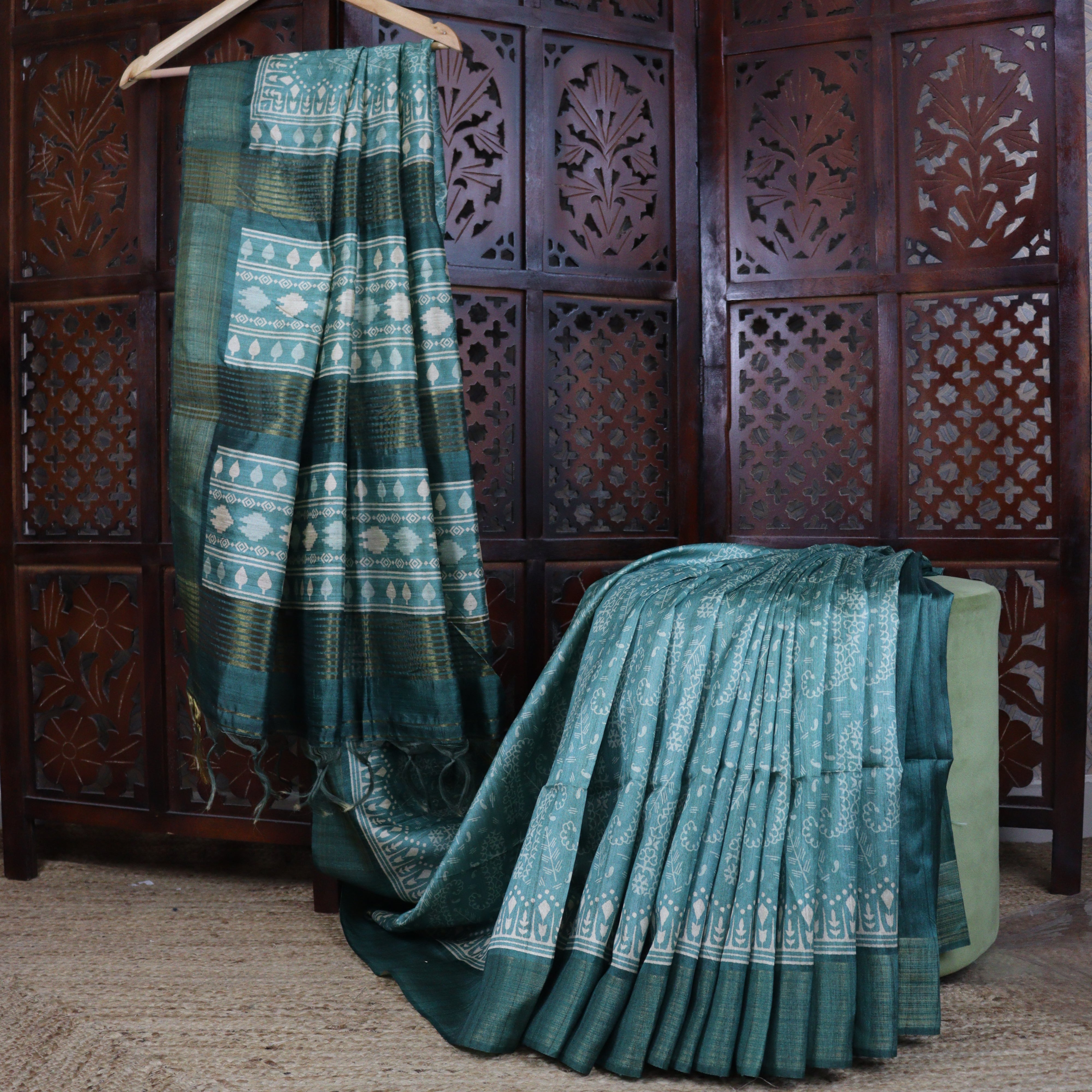 Load image into Gallery viewer, Semi Tussar Ghicha Silk Saree-3584- Pre order