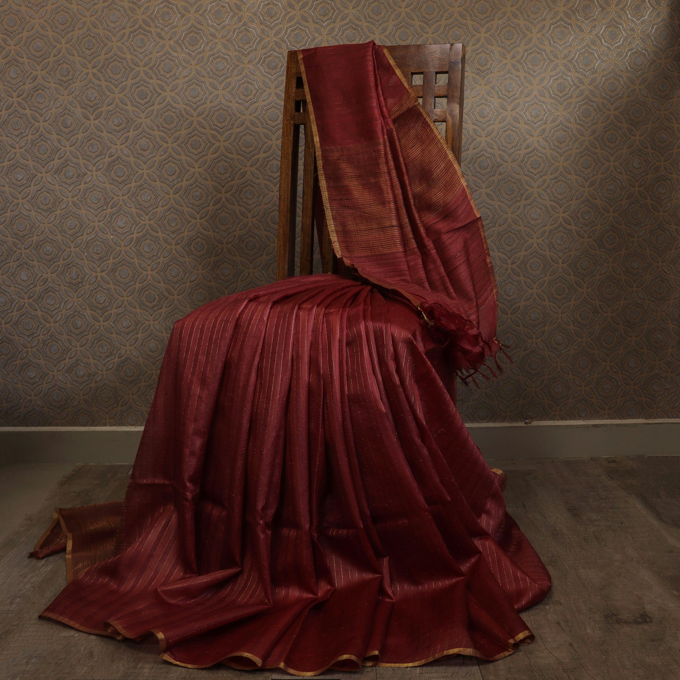 Load image into Gallery viewer, Pure Tussar Silk Saree -4823