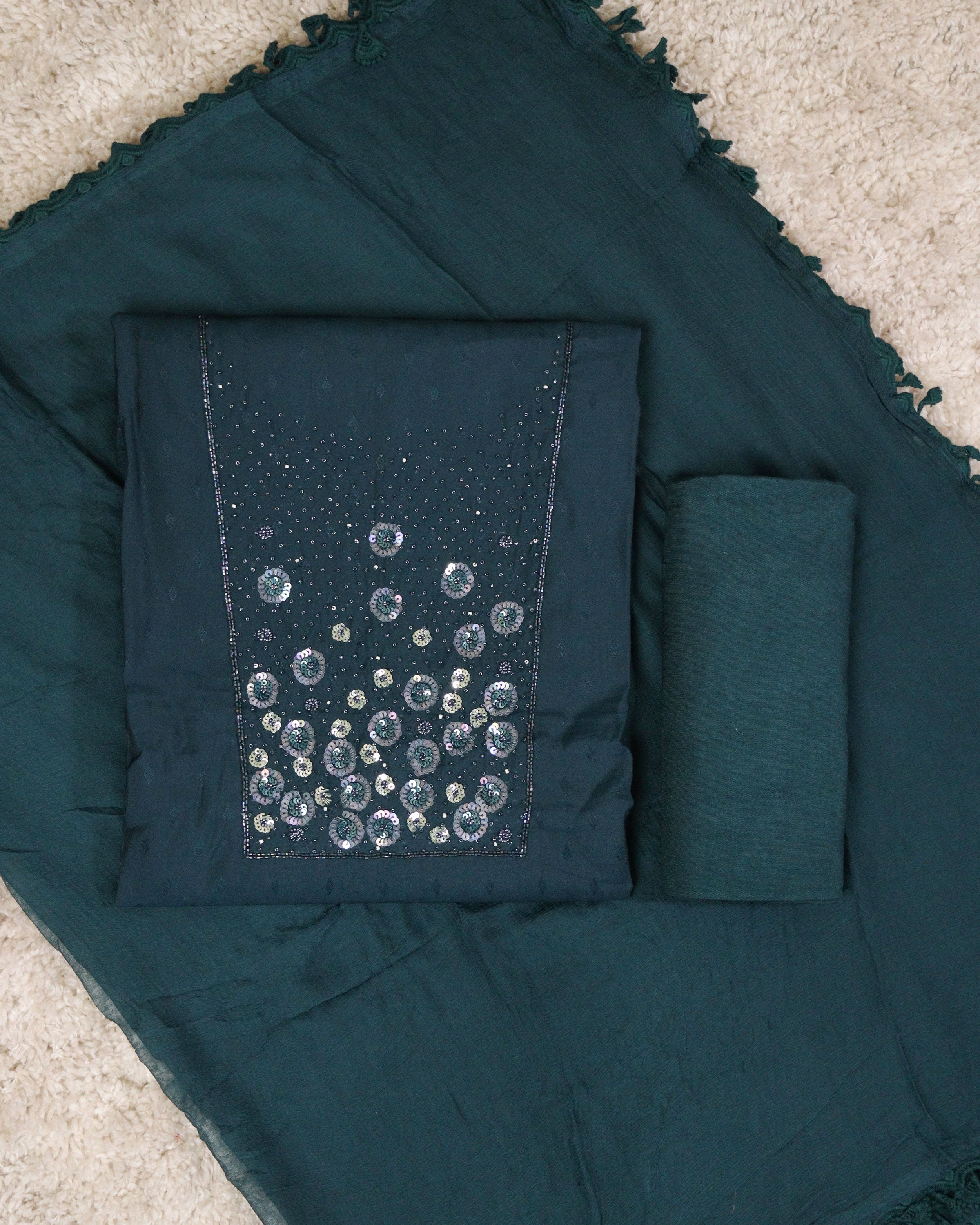 Load image into Gallery viewer, Chanderi Semi Silk Unstitched Suit-2851