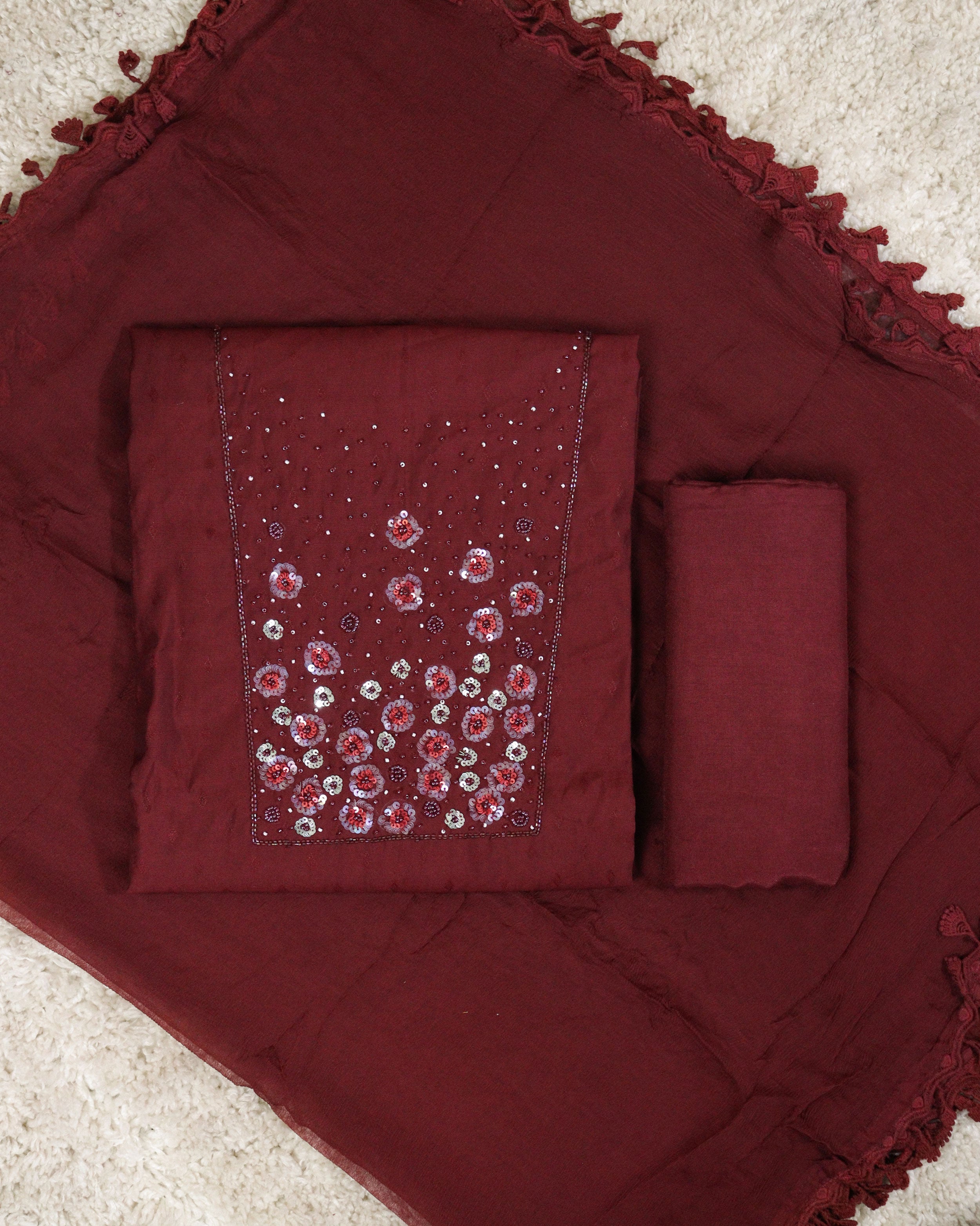 Load image into Gallery viewer, Chanderi Semi Silk Unstitched Suit-2851