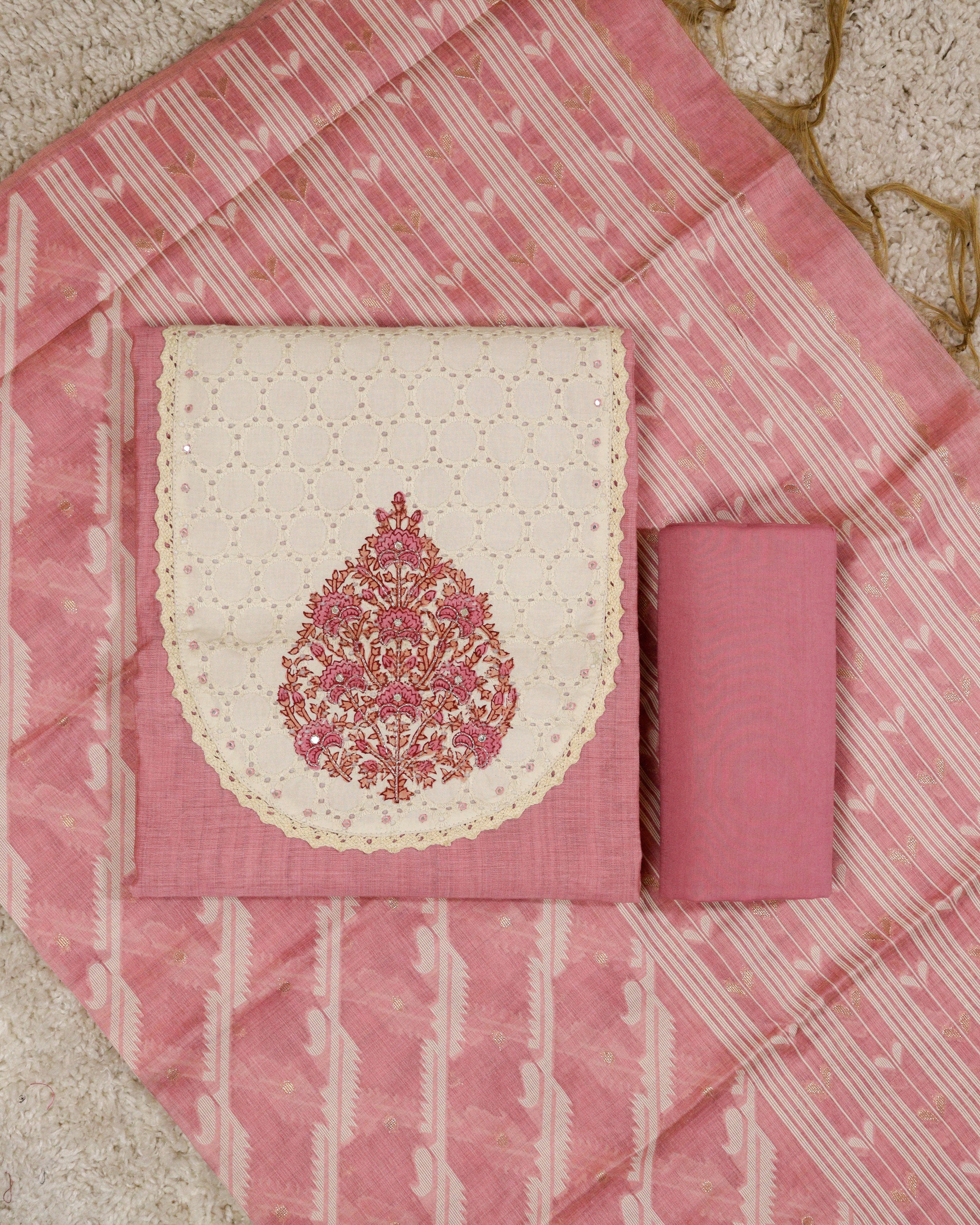 Load image into Gallery viewer, Chanderi Cotton Silk Unstitched Suit-2927