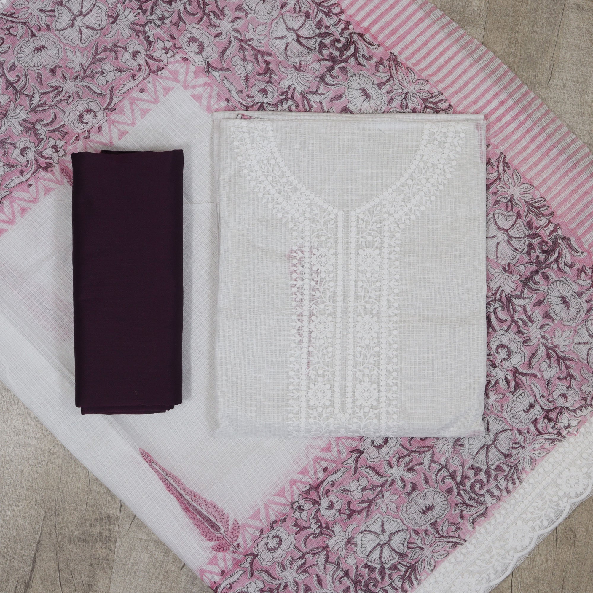 Load image into Gallery viewer, Kota Cotton Unstitched Suit-4666