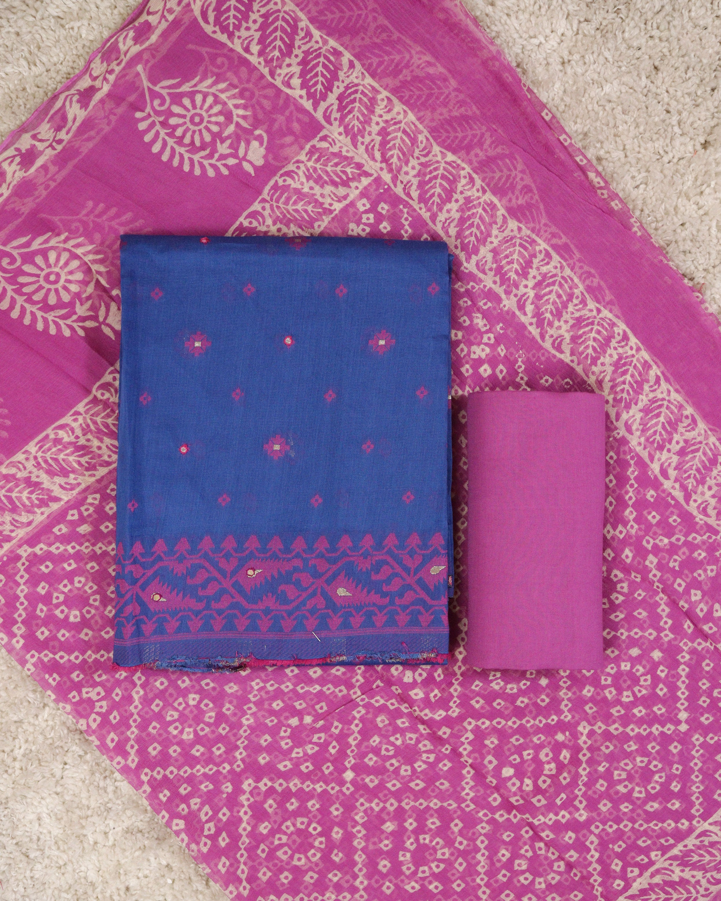 Load image into Gallery viewer, Chanderi Cotton Unstitched Suit-2931