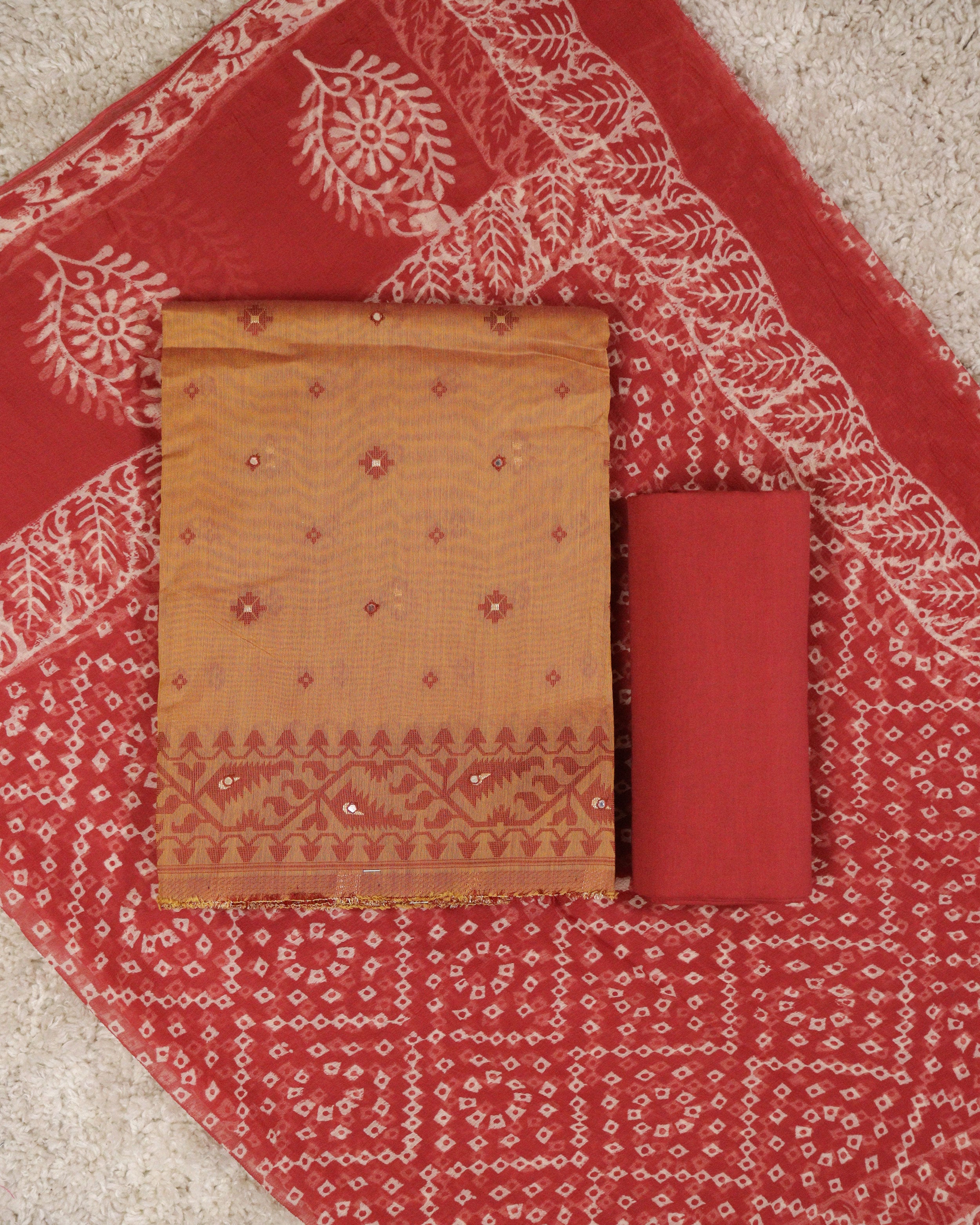 Load image into Gallery viewer, Chanderi Cotton Unstitched Suit-2931