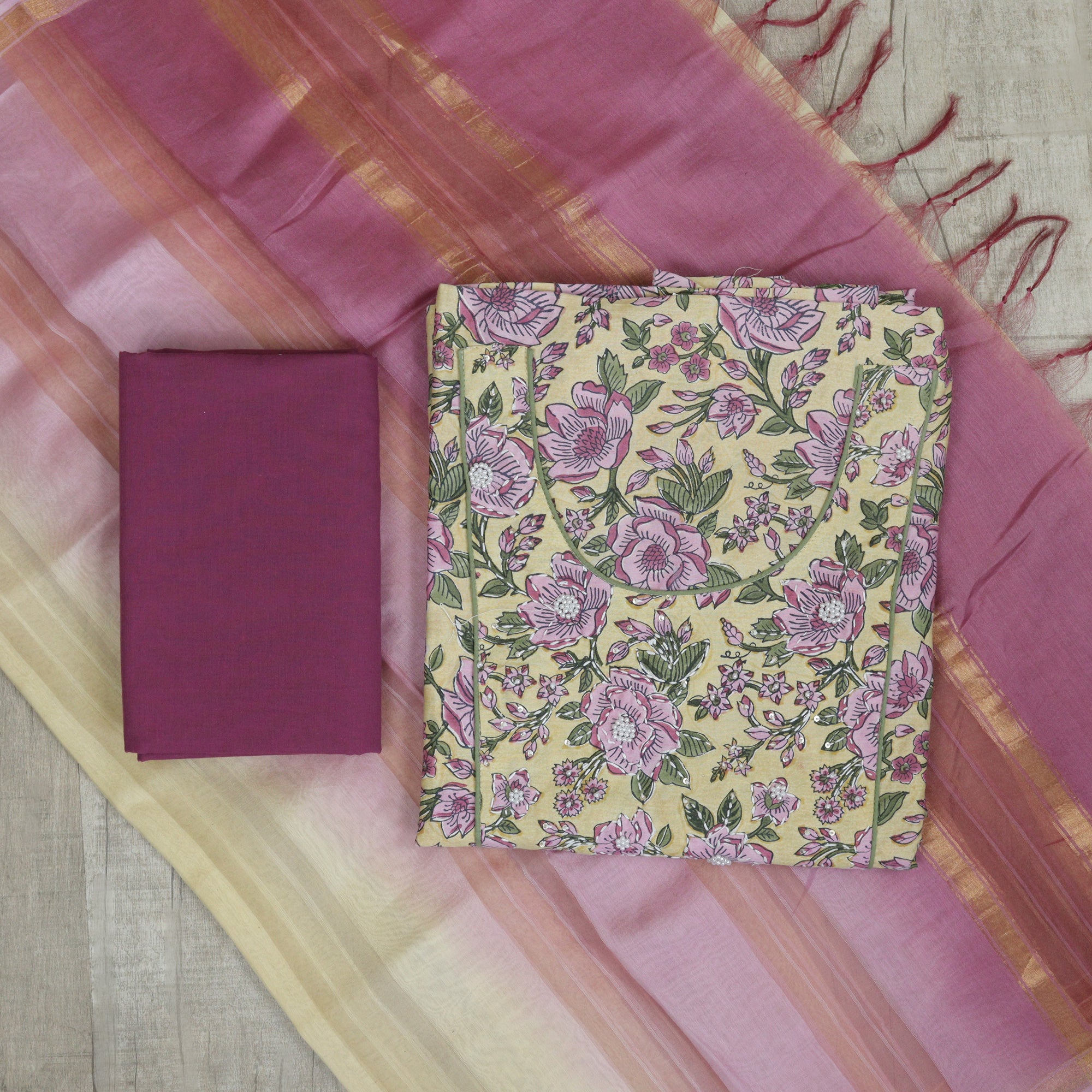 Load image into Gallery viewer, Chanderi Silk Unstitched Suit-4924