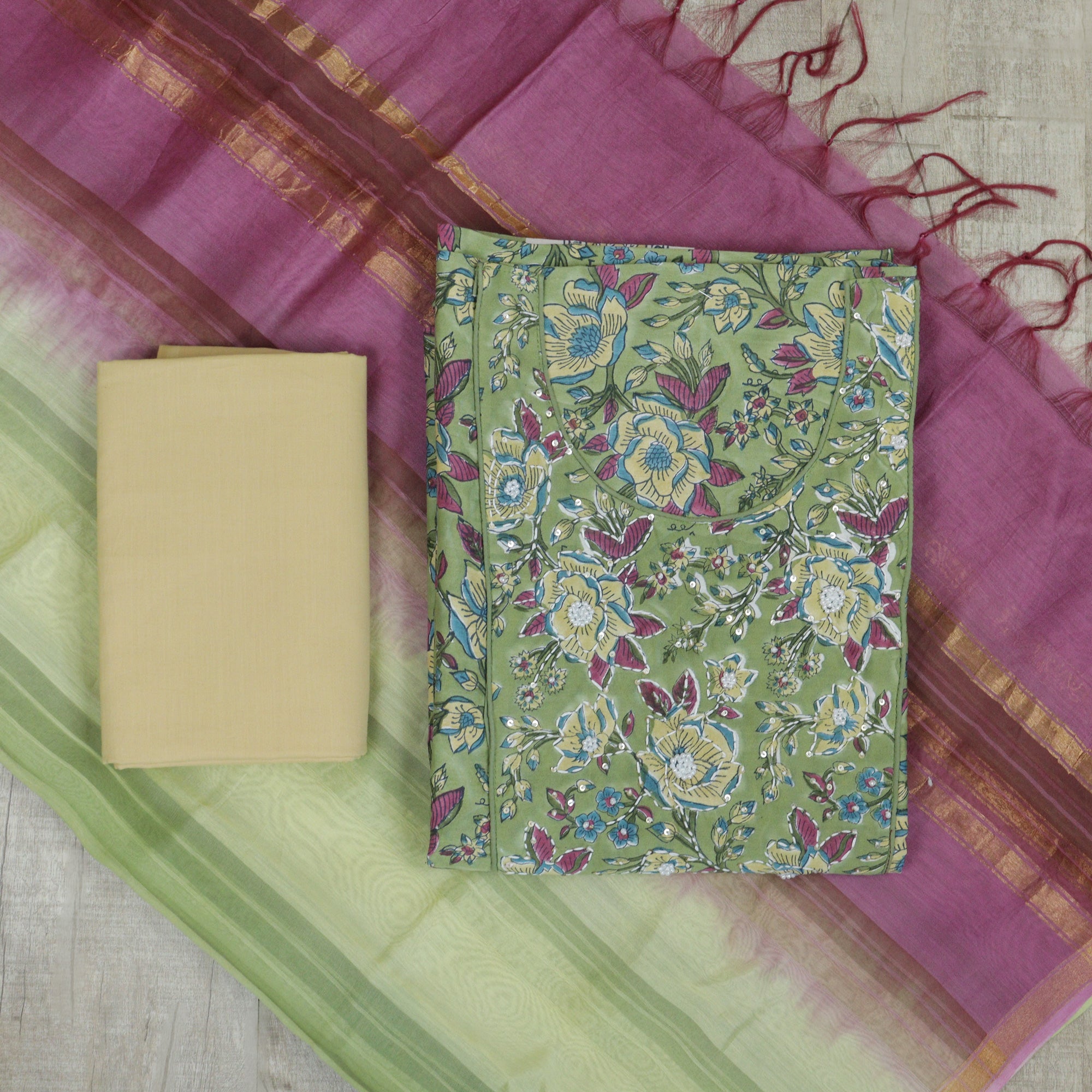 Load image into Gallery viewer, Chanderi Silk Unstitched Suit-4924