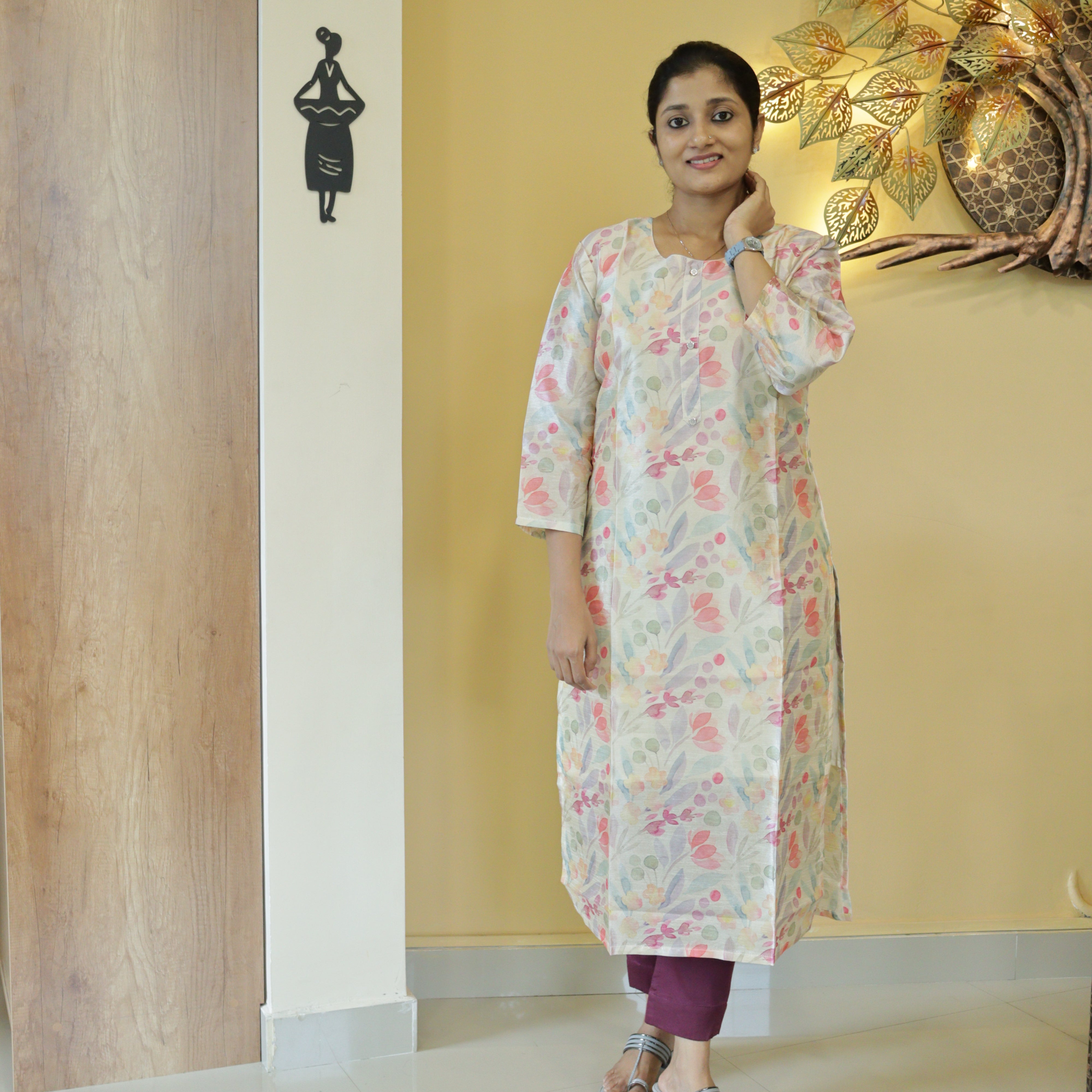 Load image into Gallery viewer, Digital Printed Semi Silk Kurti-0785