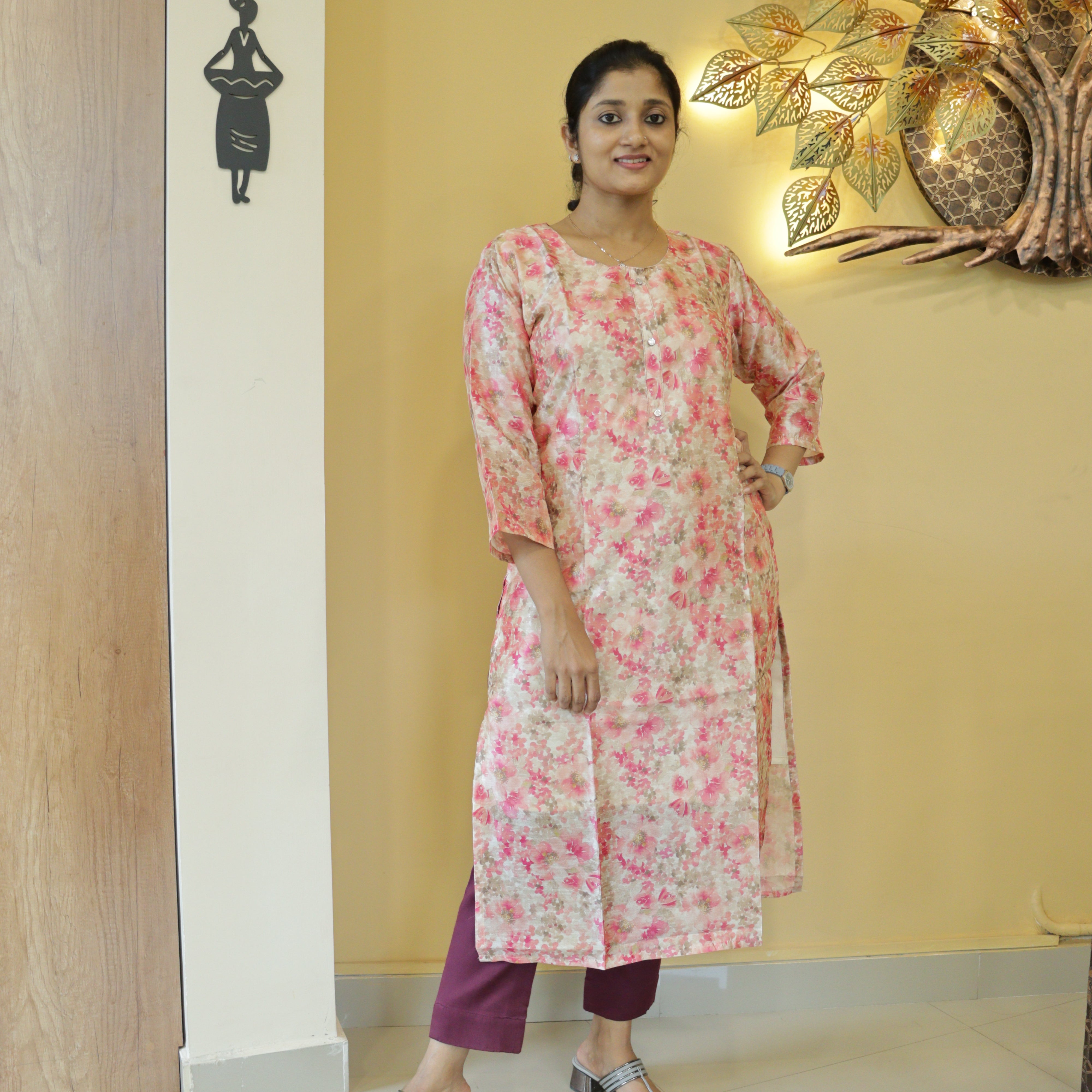 Load image into Gallery viewer, Digital Printed Semi Silk Kurti-0785