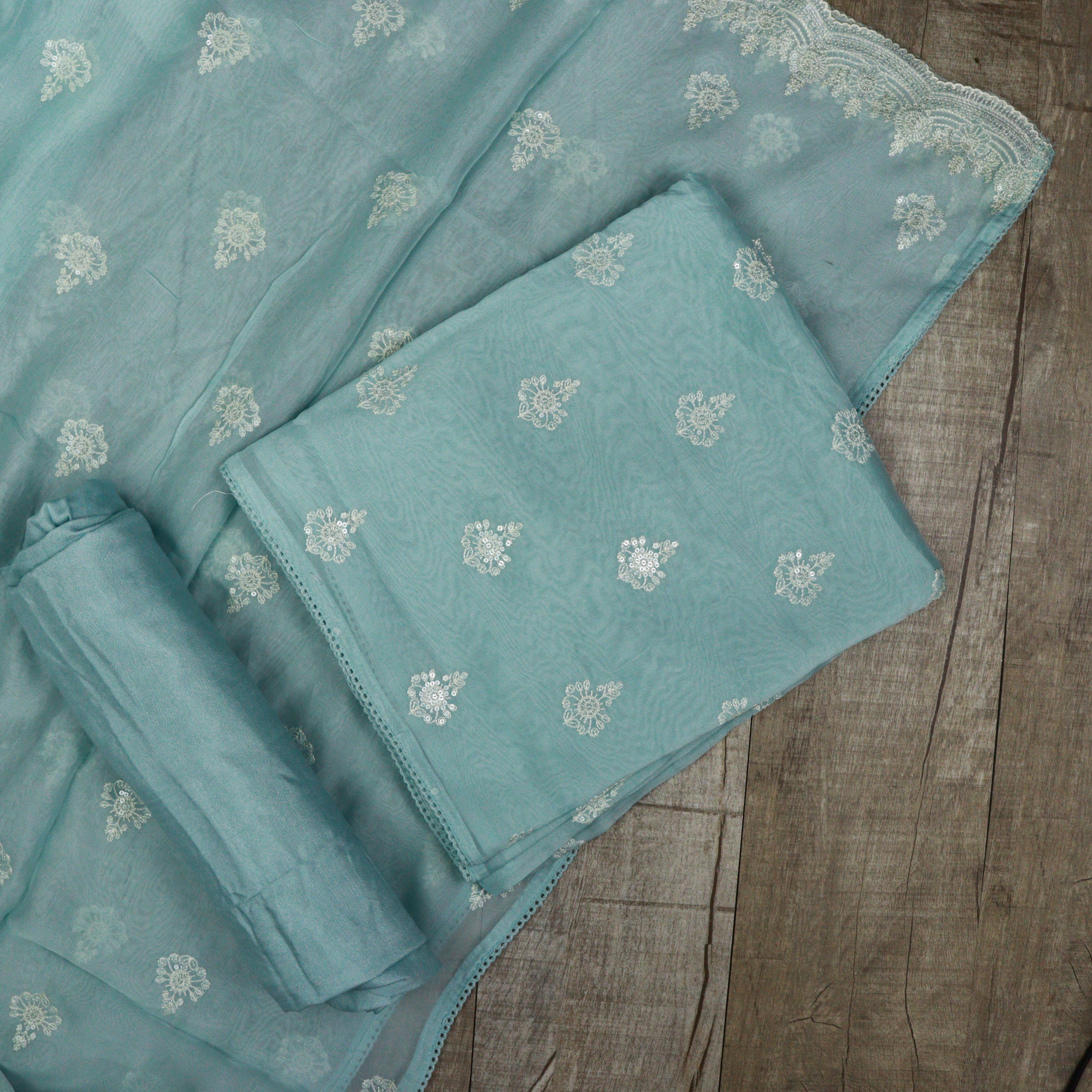 Load image into Gallery viewer, Pure Viscose Organza Embroidery Suit-3670