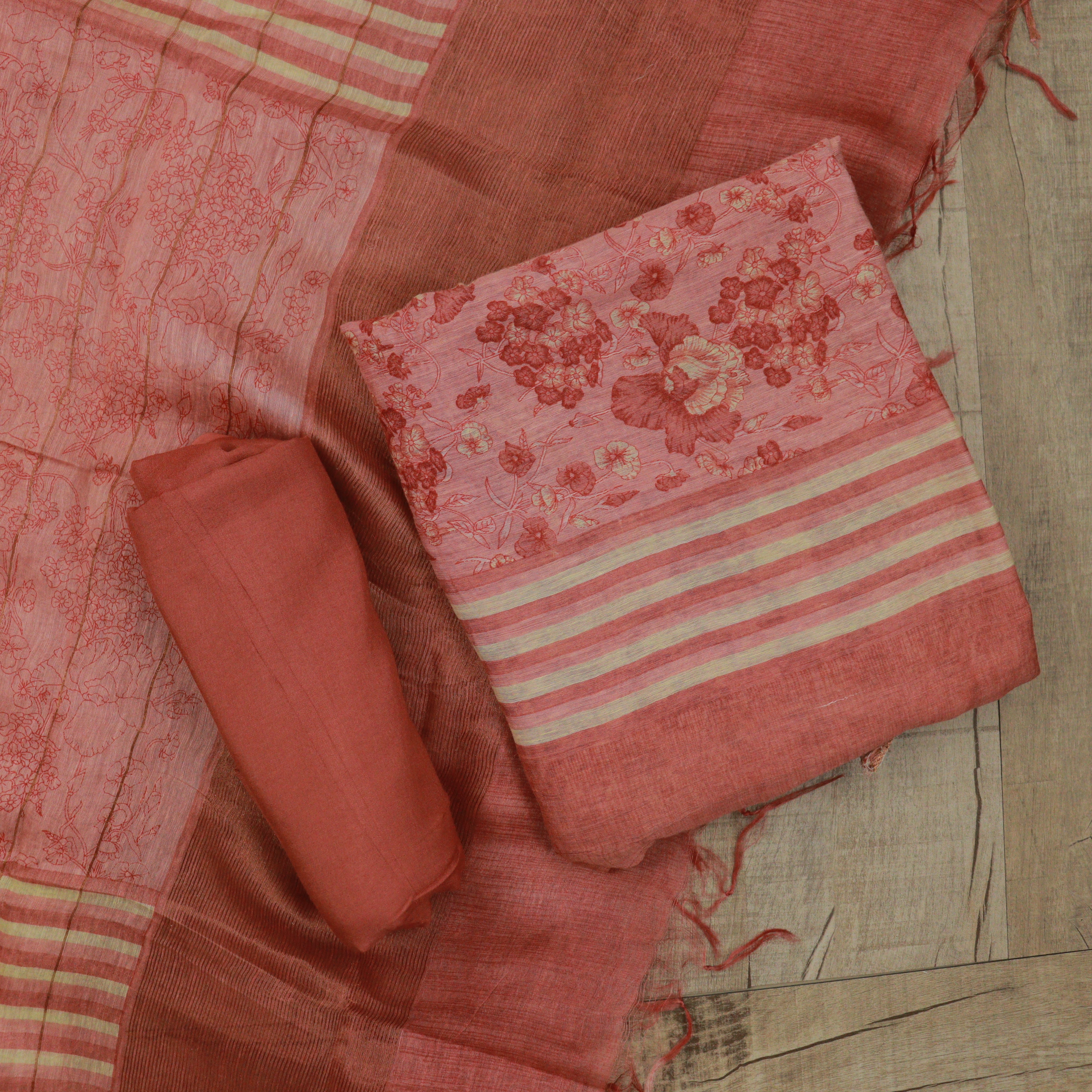 Load image into Gallery viewer, Linen Silk Digital Printed Unstitched Suits - 3729