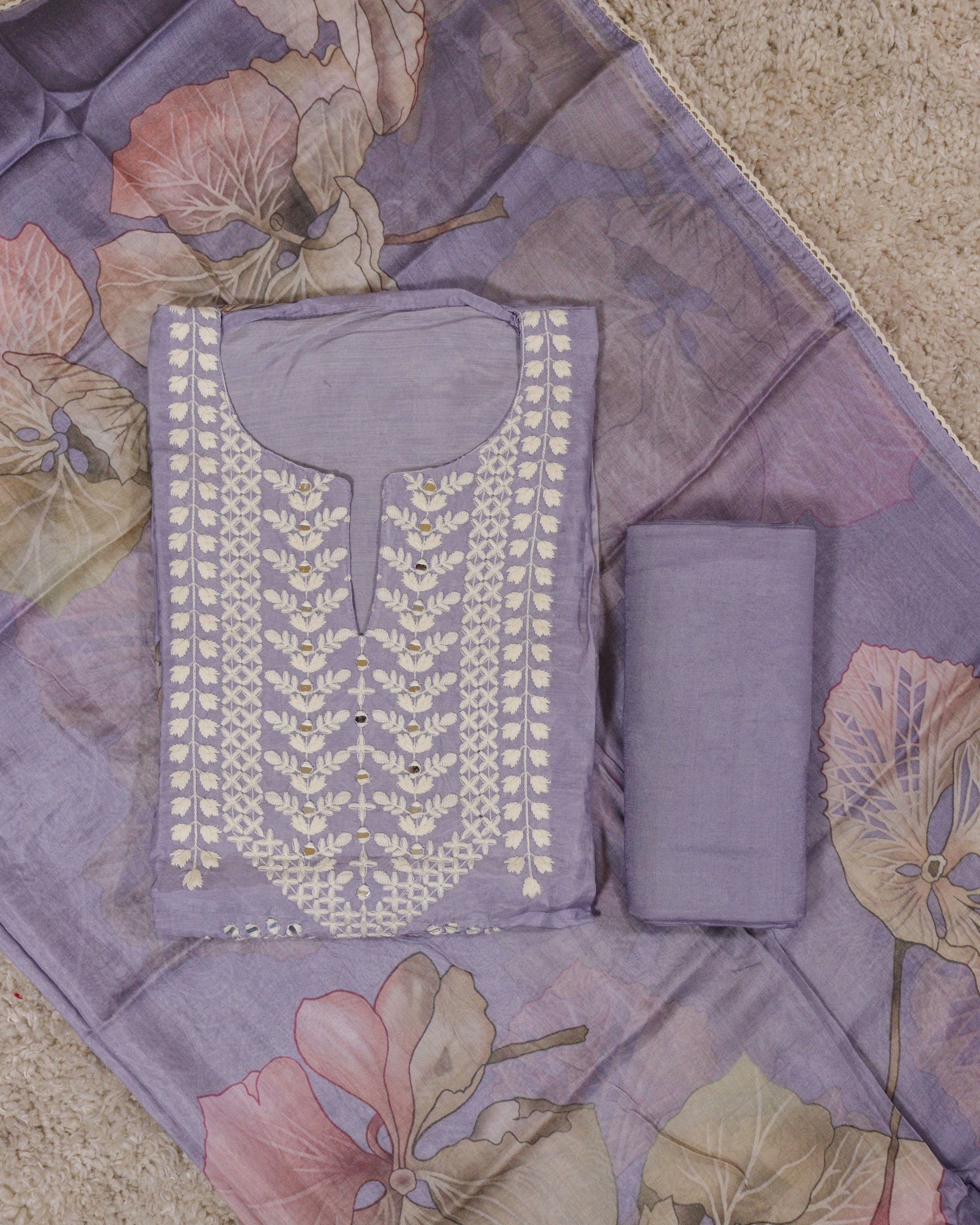 Load image into Gallery viewer, Muslin Silk Unstitched Suit-3237