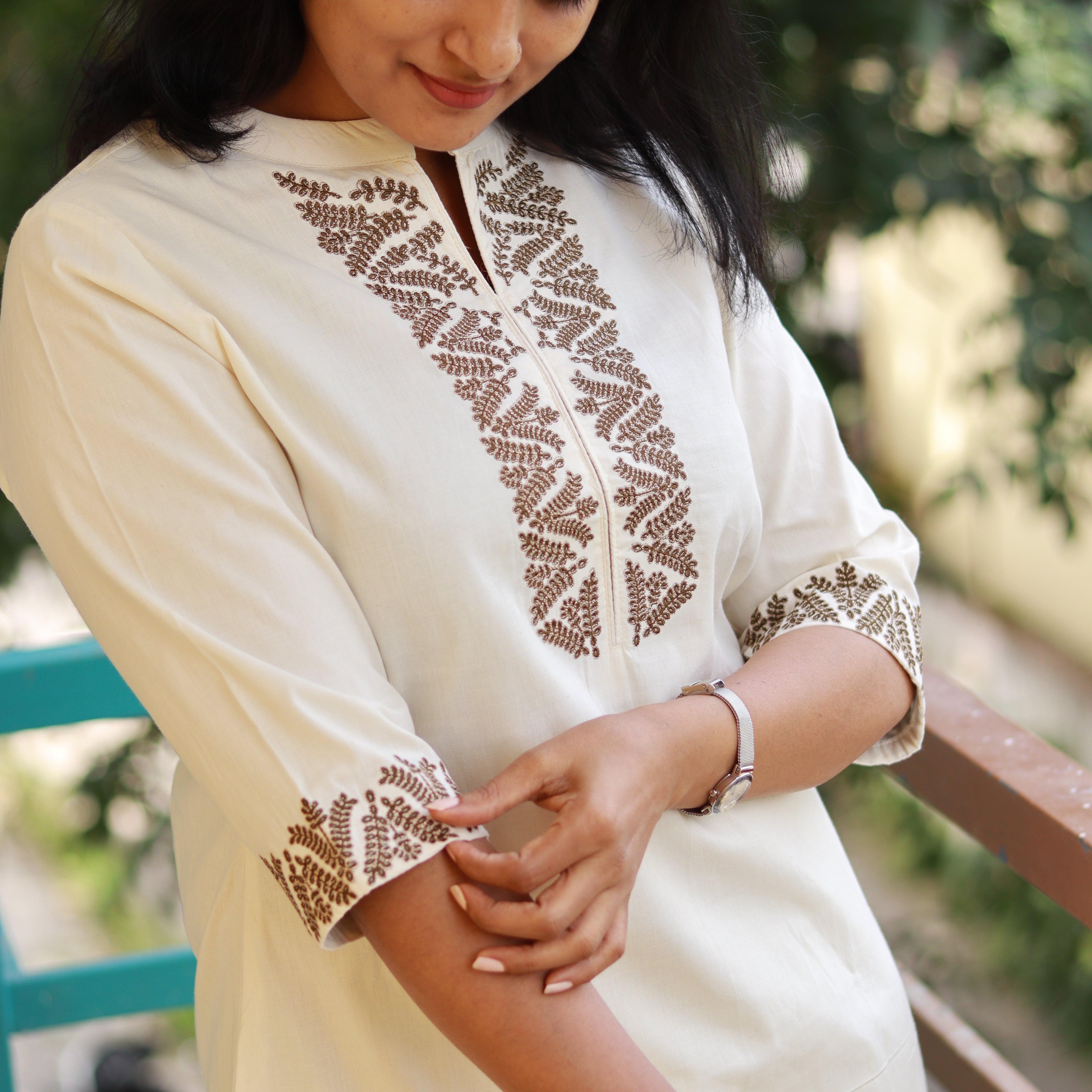 Load image into Gallery viewer, Pure Cotton Collar kurti - 3742