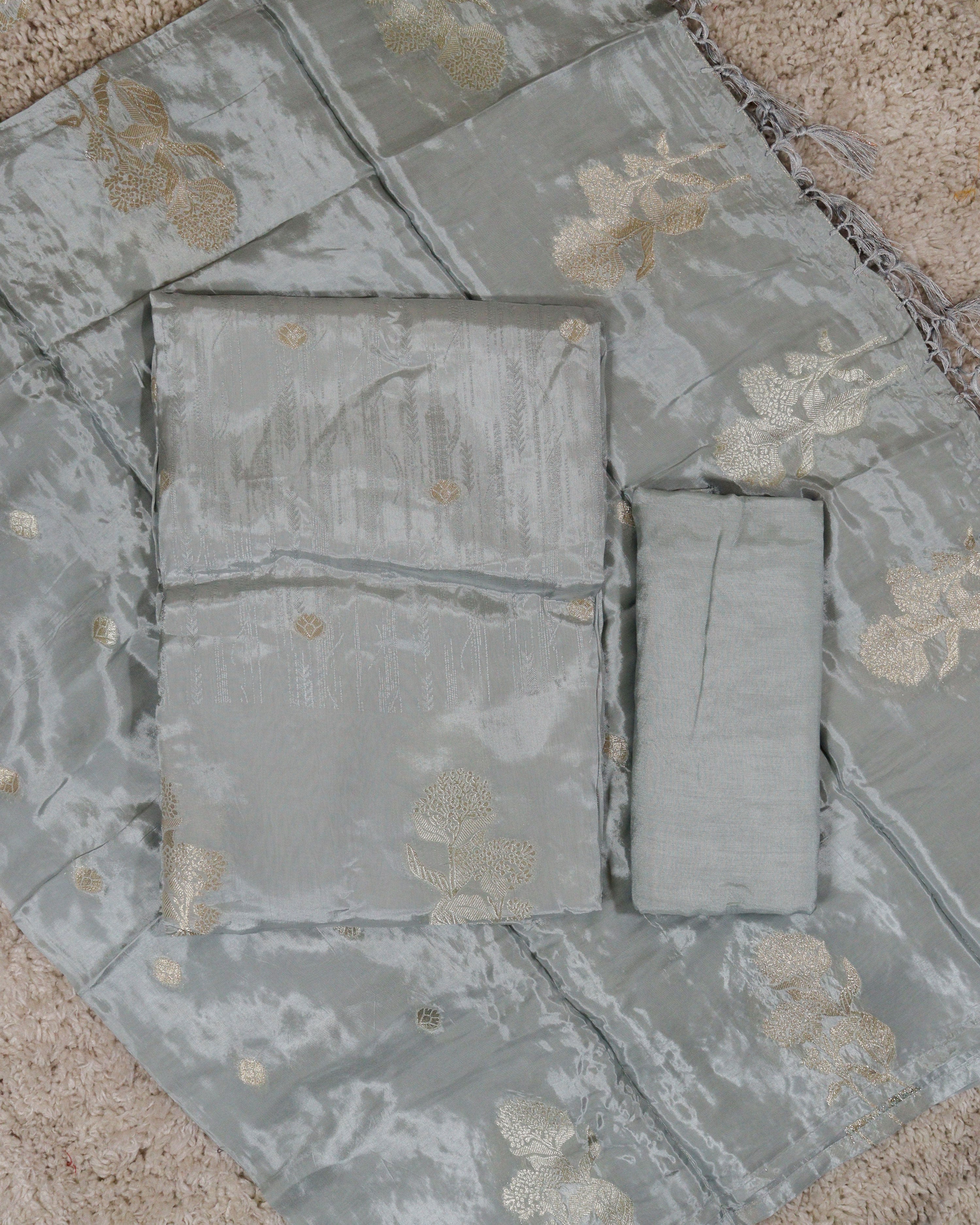 Load image into Gallery viewer, Pure Crape Silk Unstitched Suit-3234