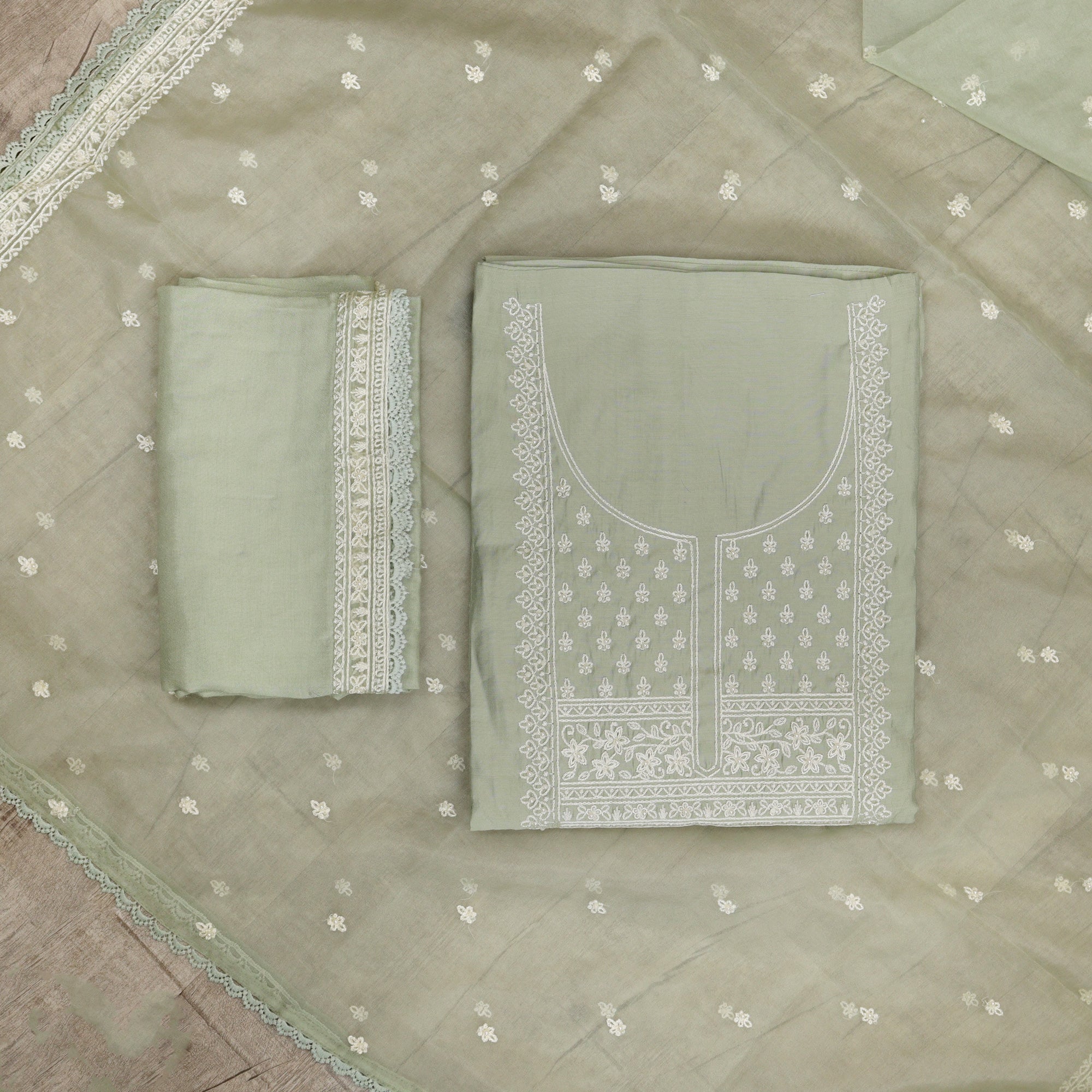 Load image into Gallery viewer, CHANDERI SILK UNSTITCHED SUIT -4982