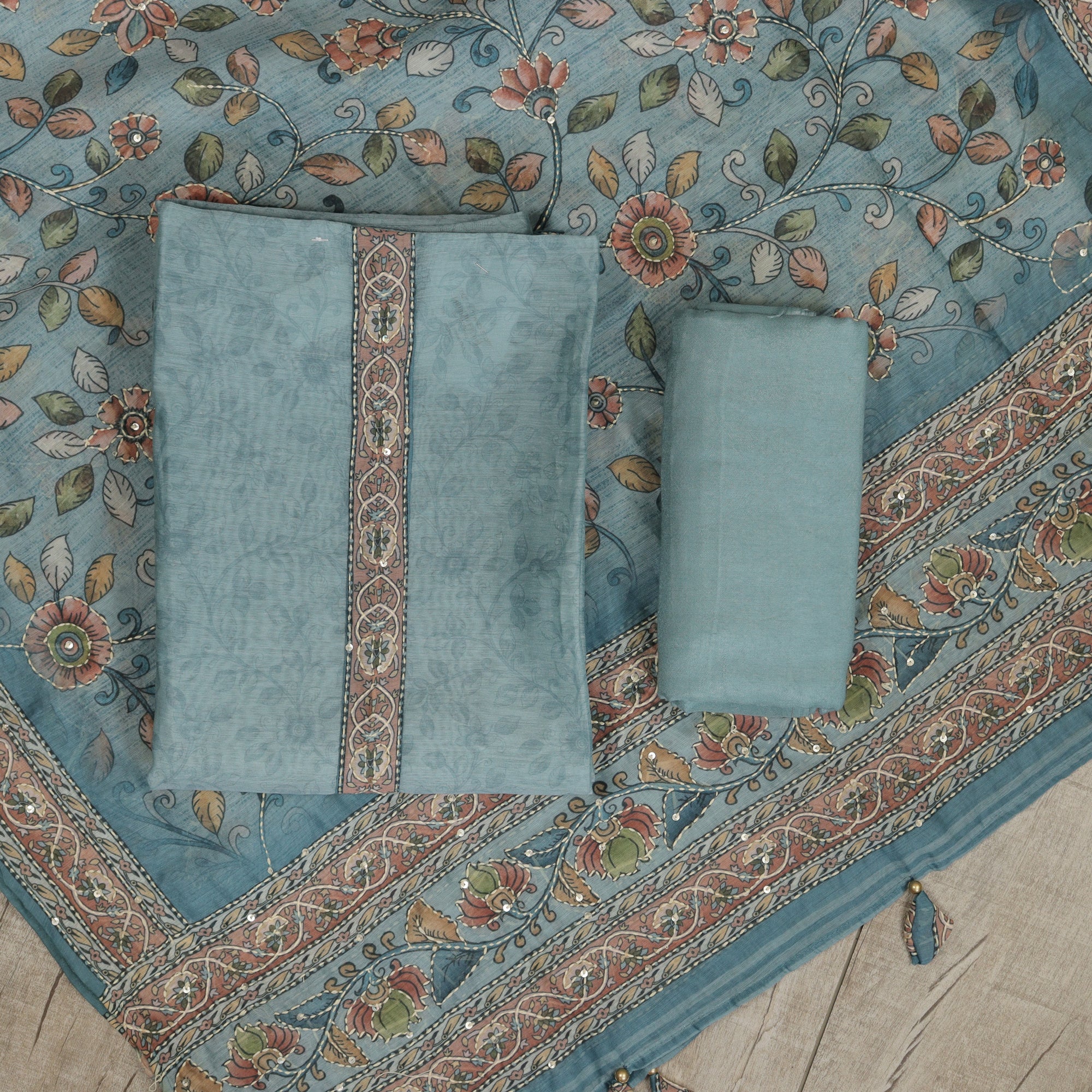 Load image into Gallery viewer, chanderi silk unstitched suit-4985