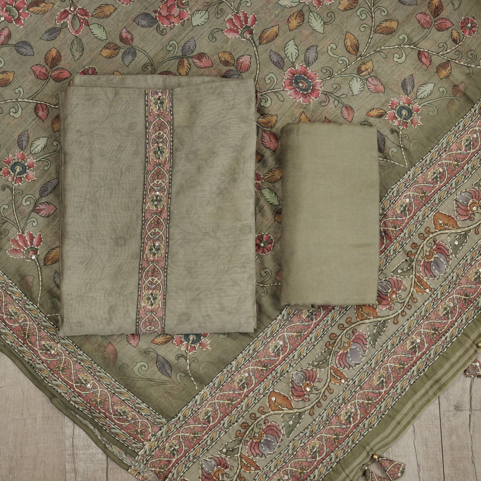 Load image into Gallery viewer, chanderi silk unstitched suit-4985