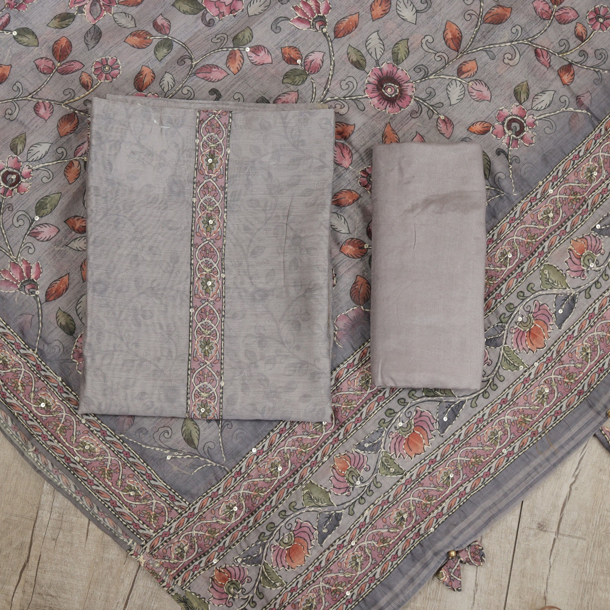 Load image into Gallery viewer, chanderi silk unstitched suit-4985