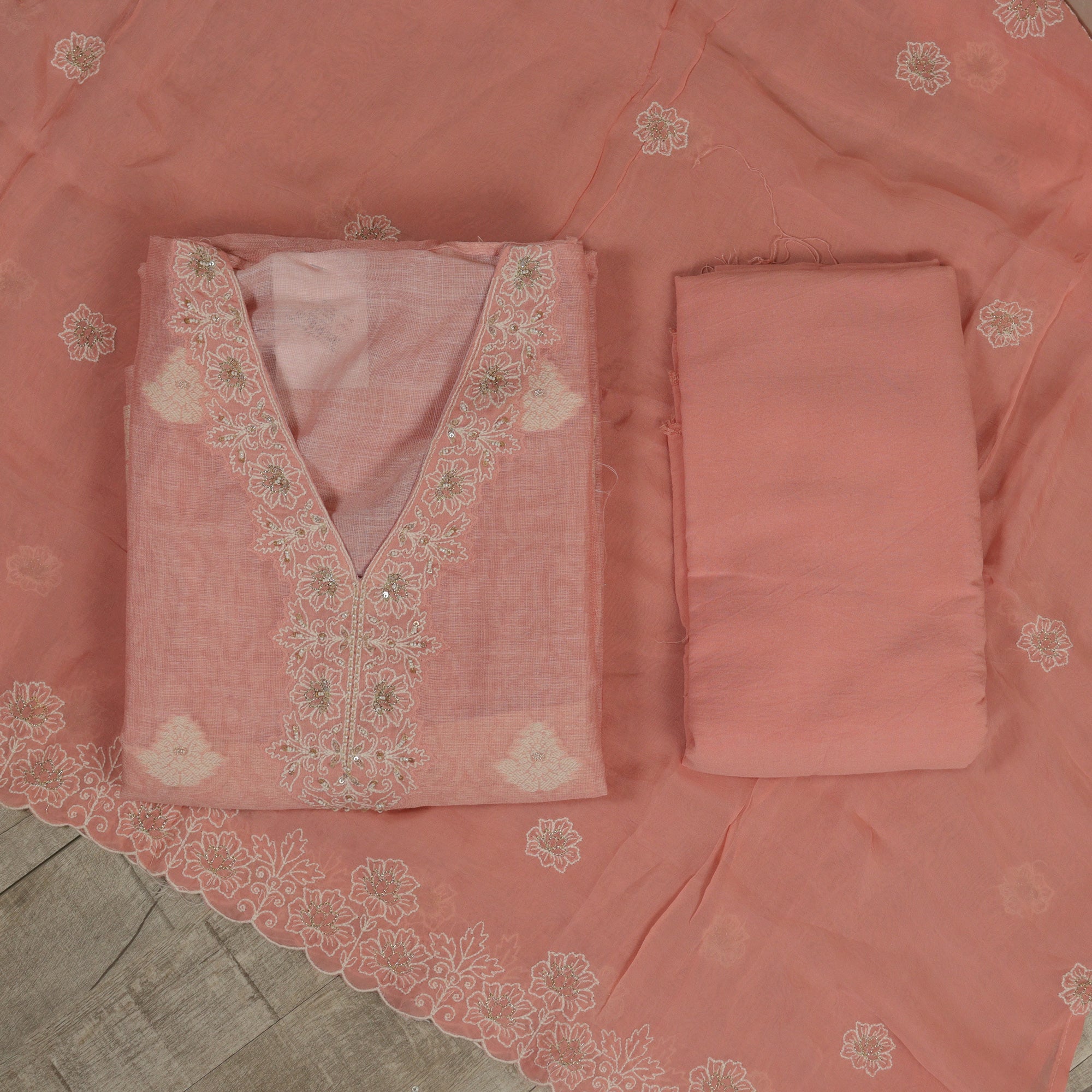 Load image into Gallery viewer, PURE LINEN COTTON UNSTITCHED SUIT - 4986