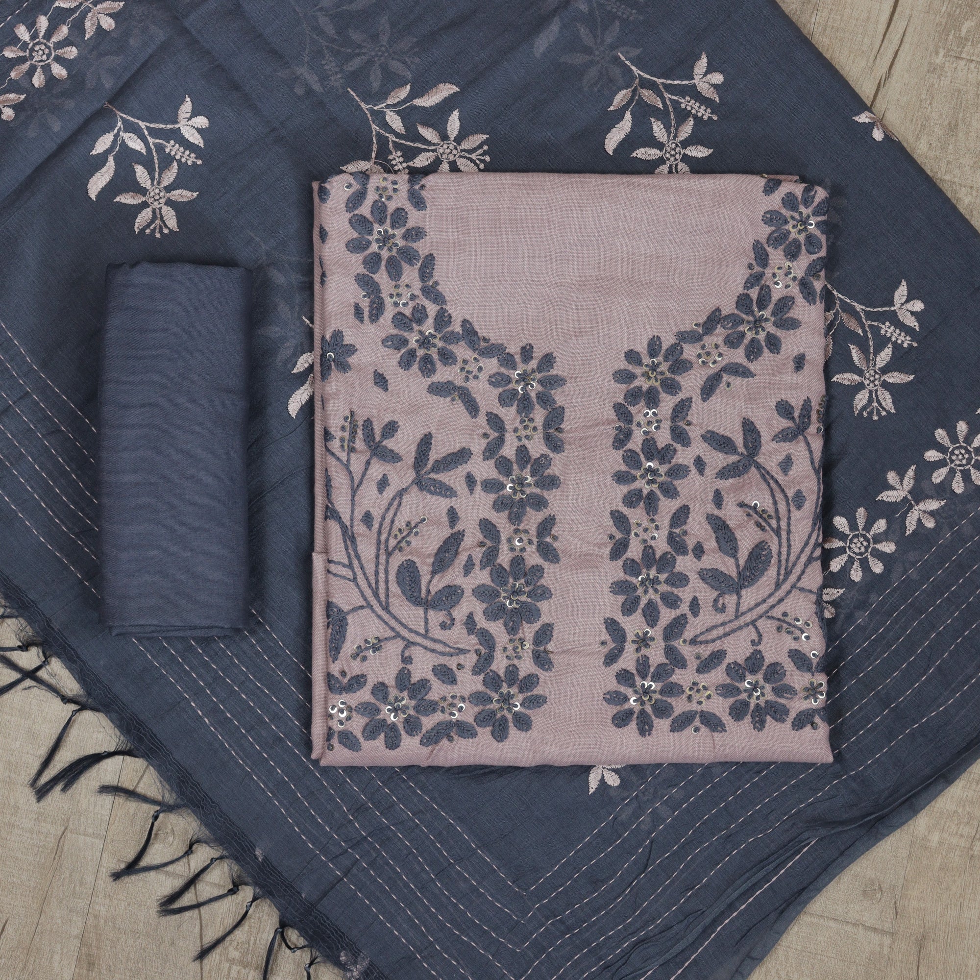 Load image into Gallery viewer, LINEN COTTON UNSTITCHED SUIT-4989