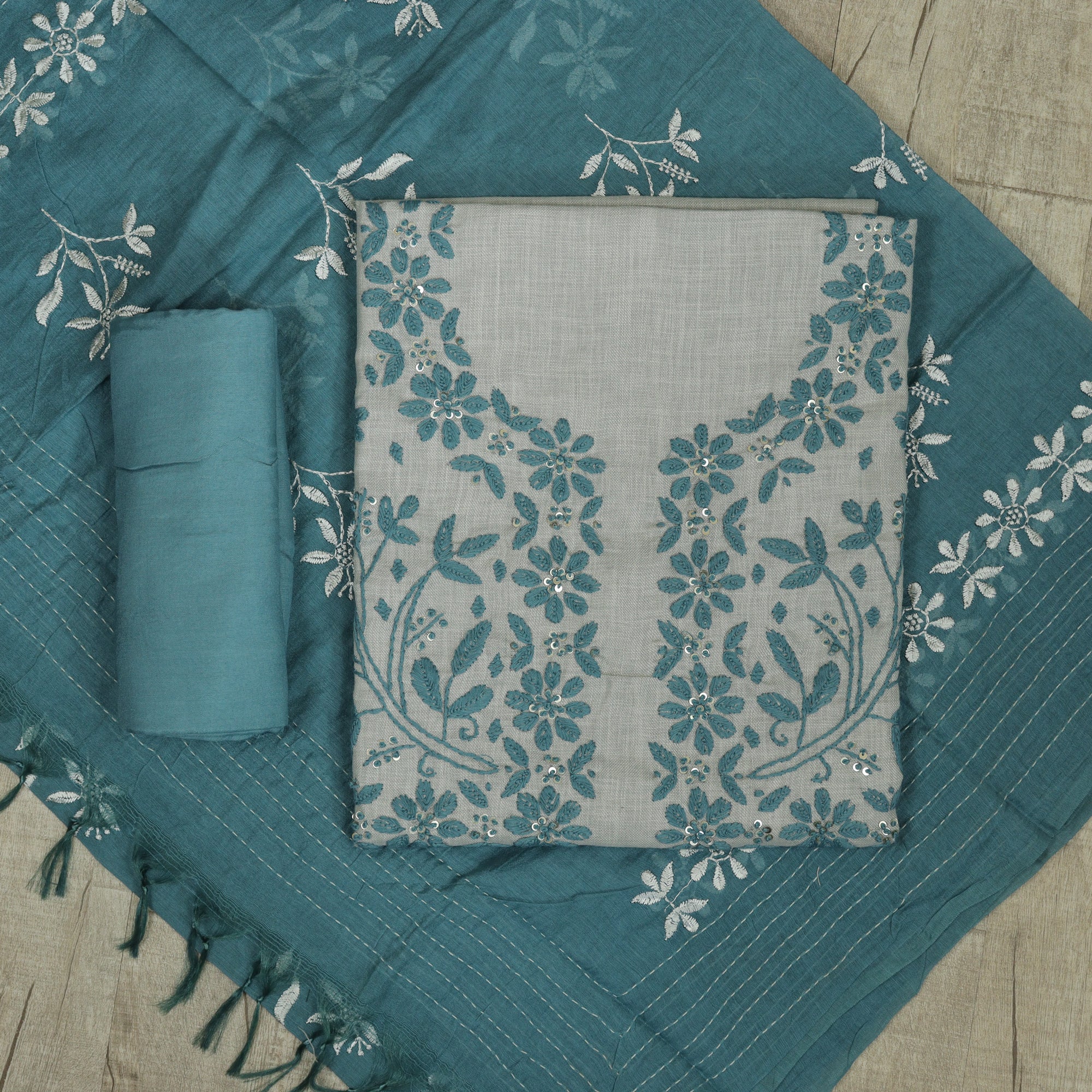 Load image into Gallery viewer, LINEN COTTON UNSTITCHED SUIT-4989