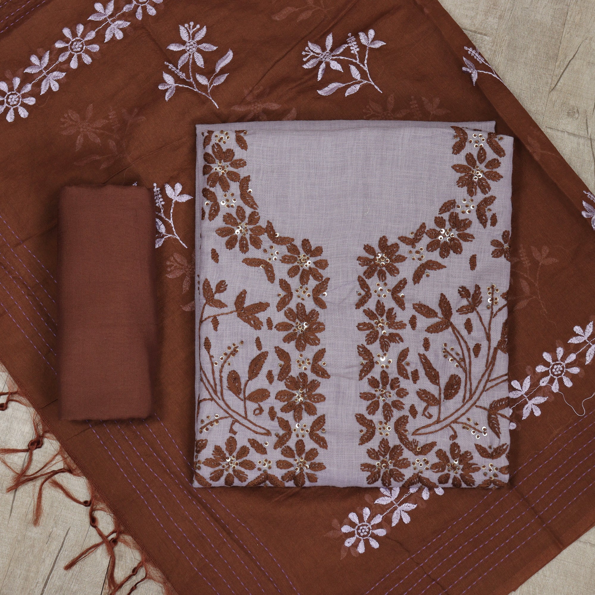 Load image into Gallery viewer, LINEN COTTON UNSTITCHED SUIT-4989