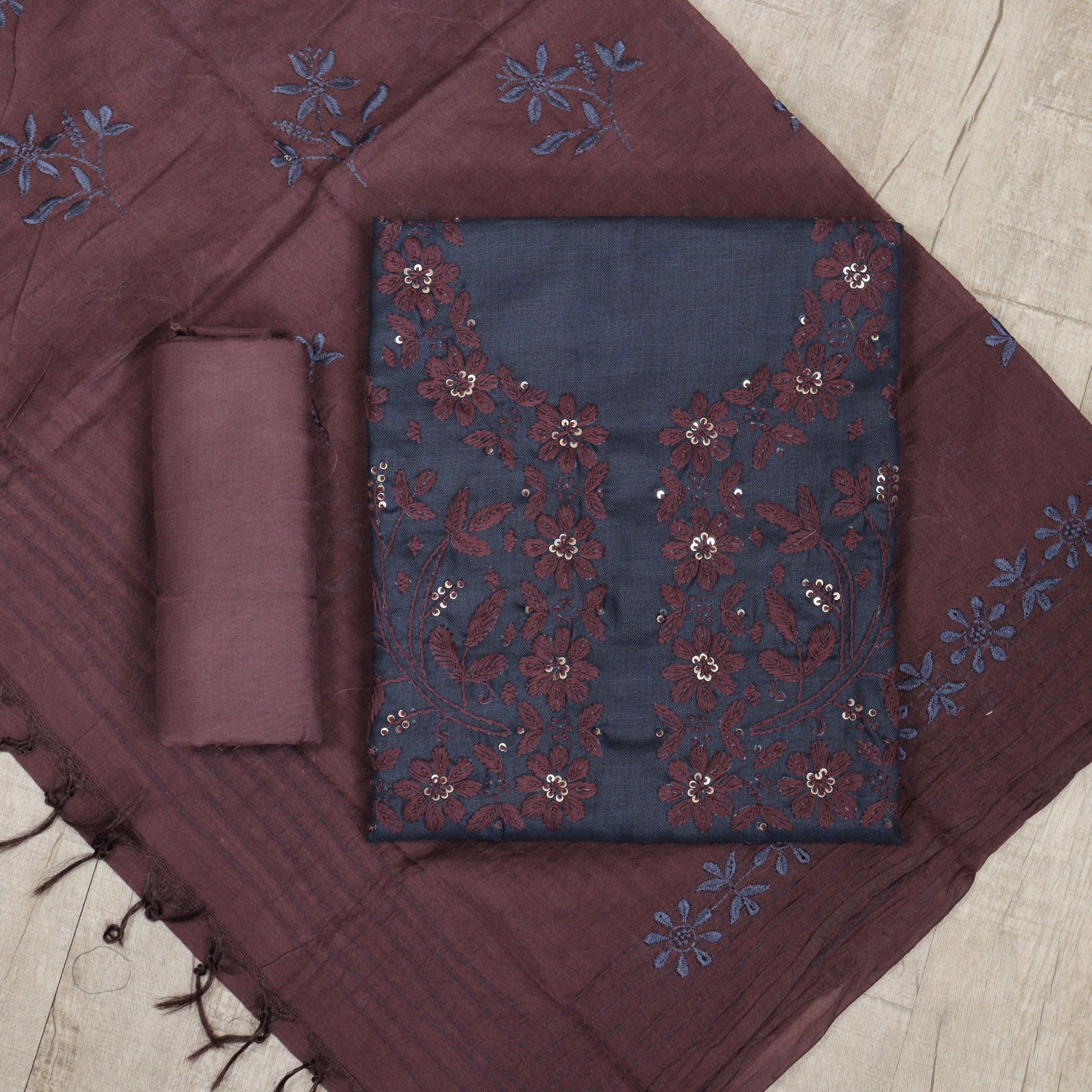 Load image into Gallery viewer, LINEN COTTON UNSTITCHED SUIT-4989