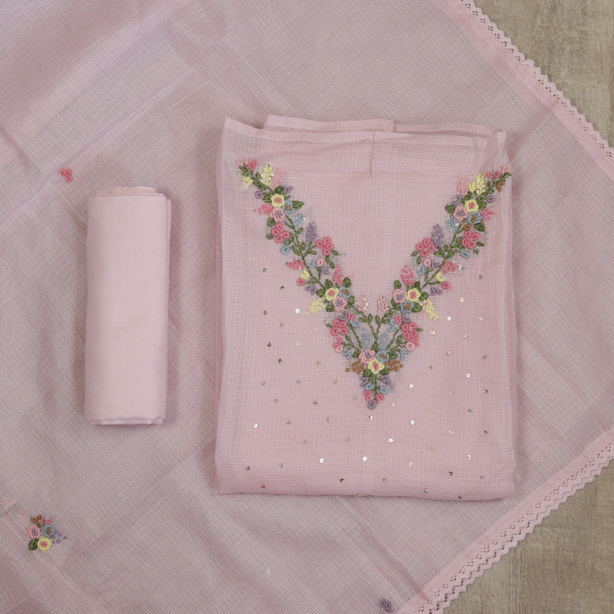 Load image into Gallery viewer, SOFT SILKY KOTTA UNSTITCHED SUIT-5001