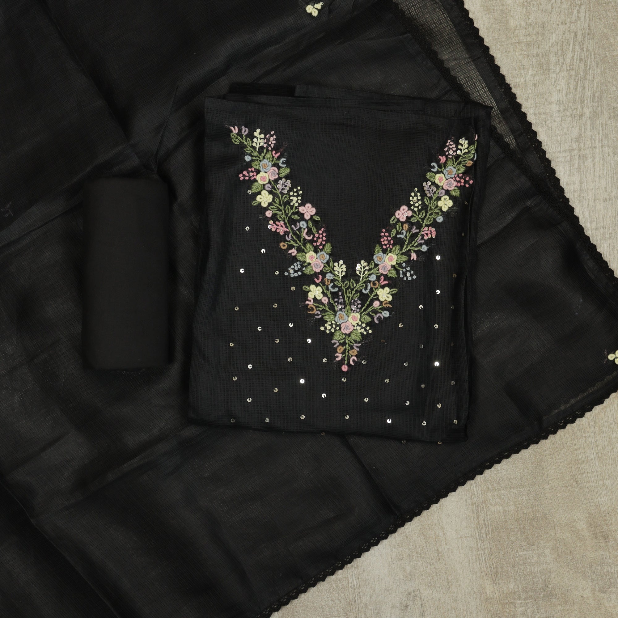 Load image into Gallery viewer, SOFT SILKY KOTTA UNSTITCHED SUIT-5001