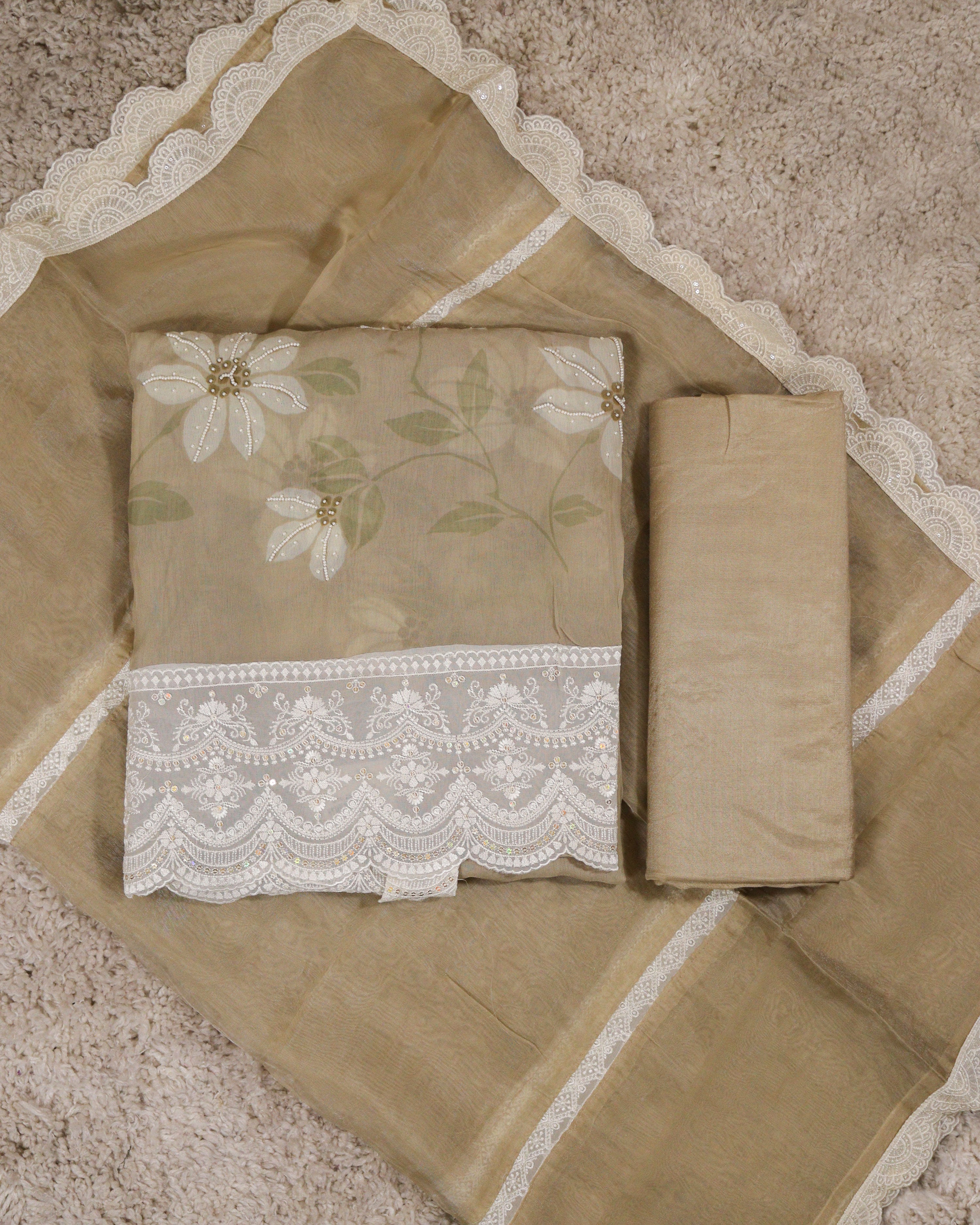 Load image into Gallery viewer, Organza Unstitched Suit-3232