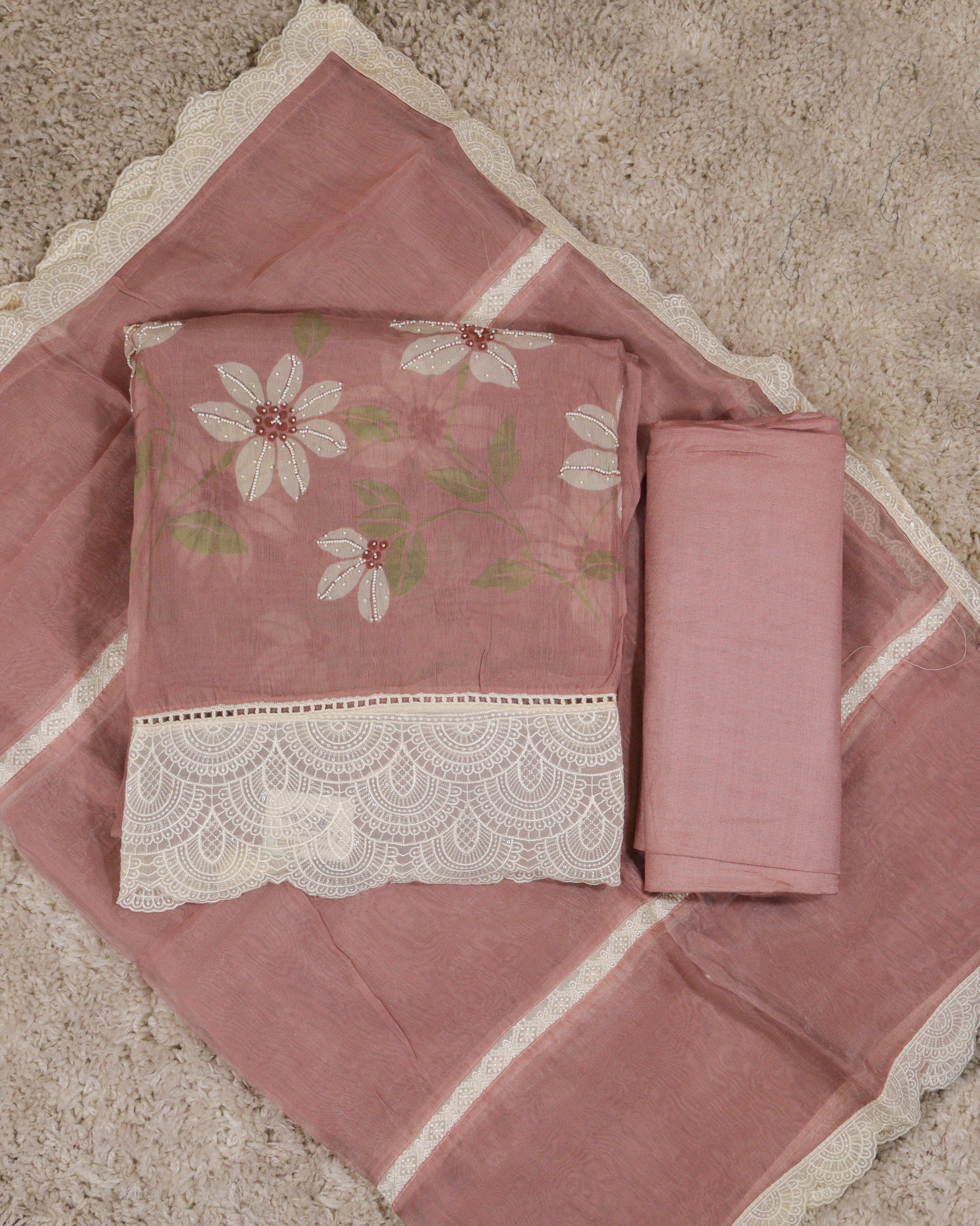 Load image into Gallery viewer, Organza Unstitched Suit-3232