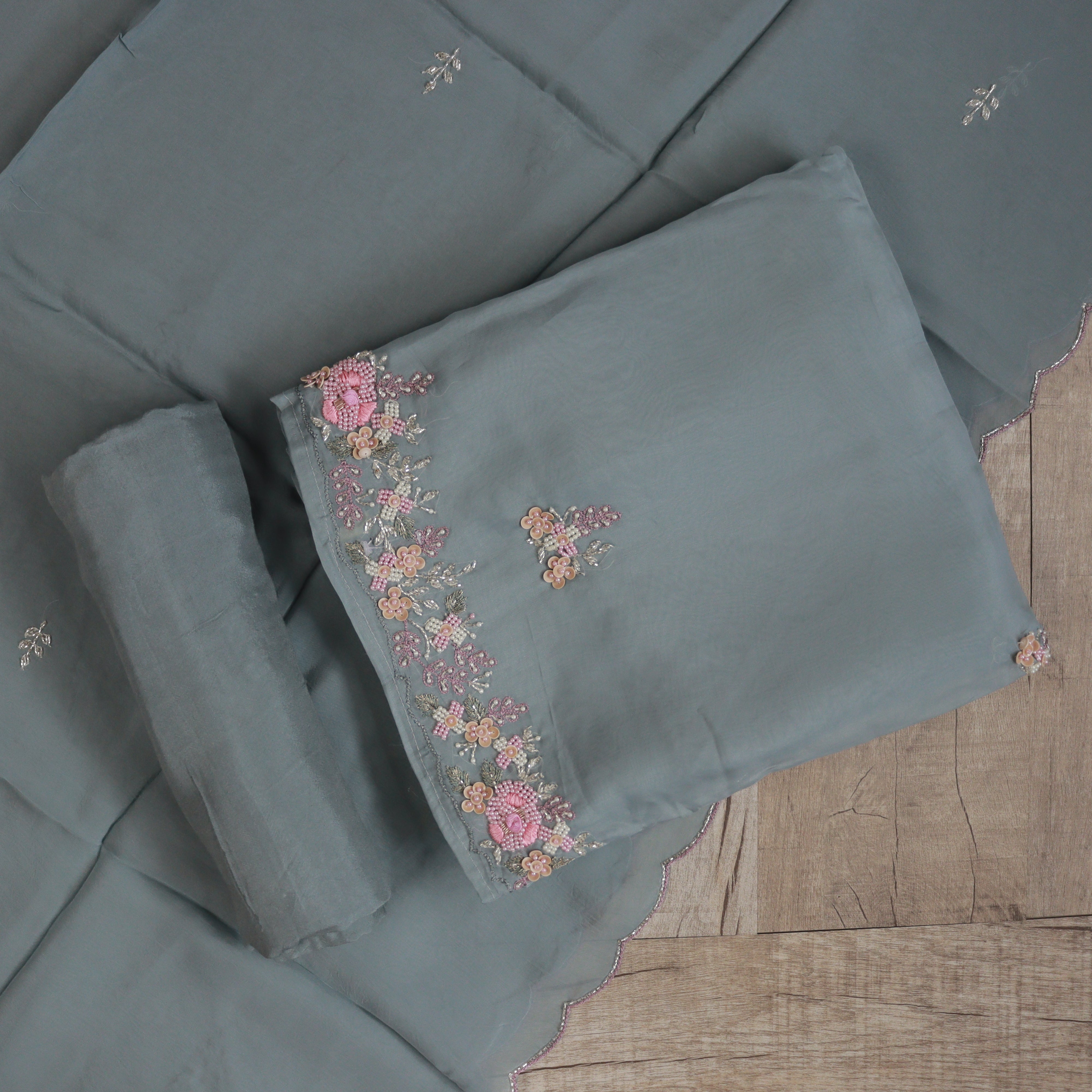 Load image into Gallery viewer, Pure Viscos Organza Unstitched Suit- 3744