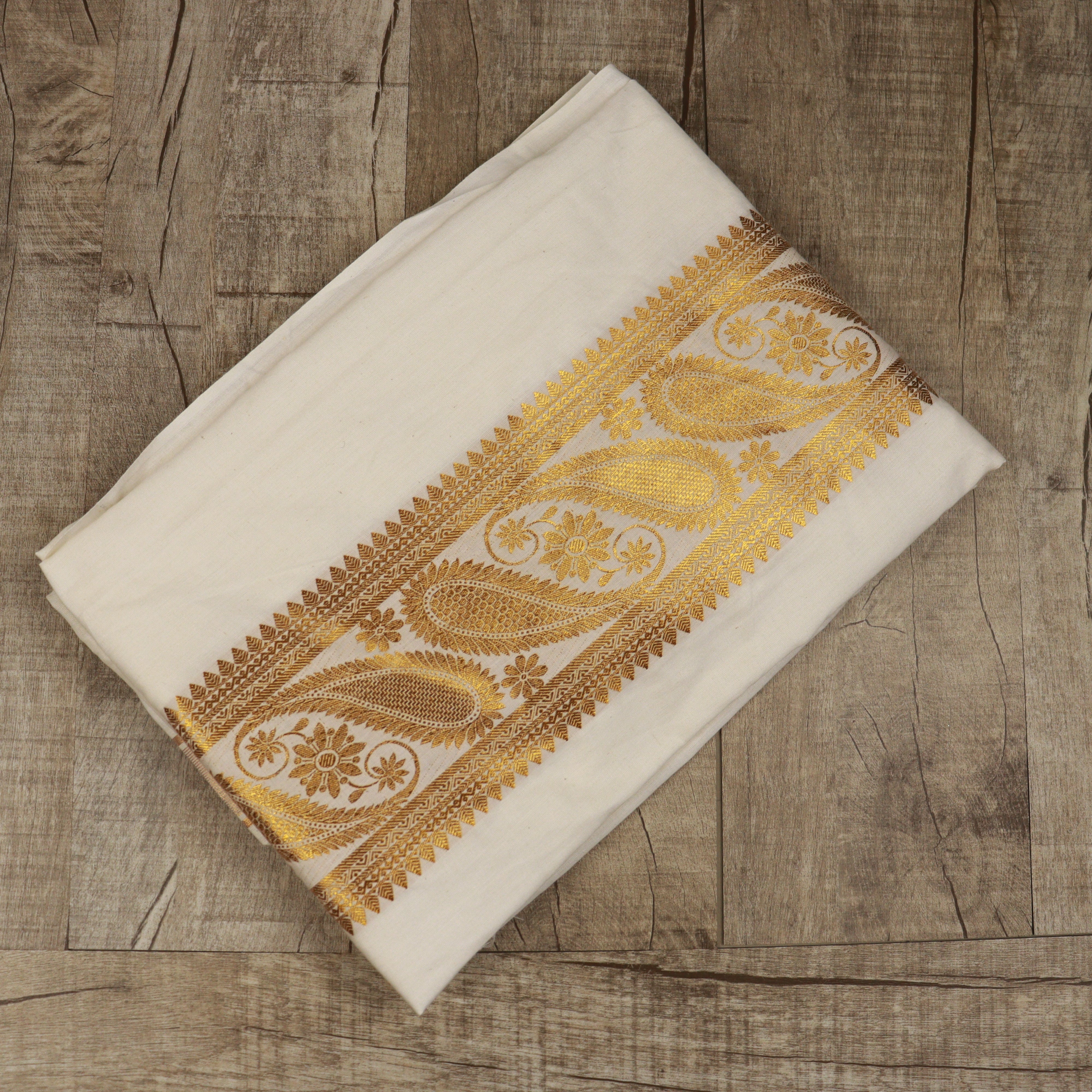 Load image into Gallery viewer, Antique Golden Cotton Unstitched Suit -