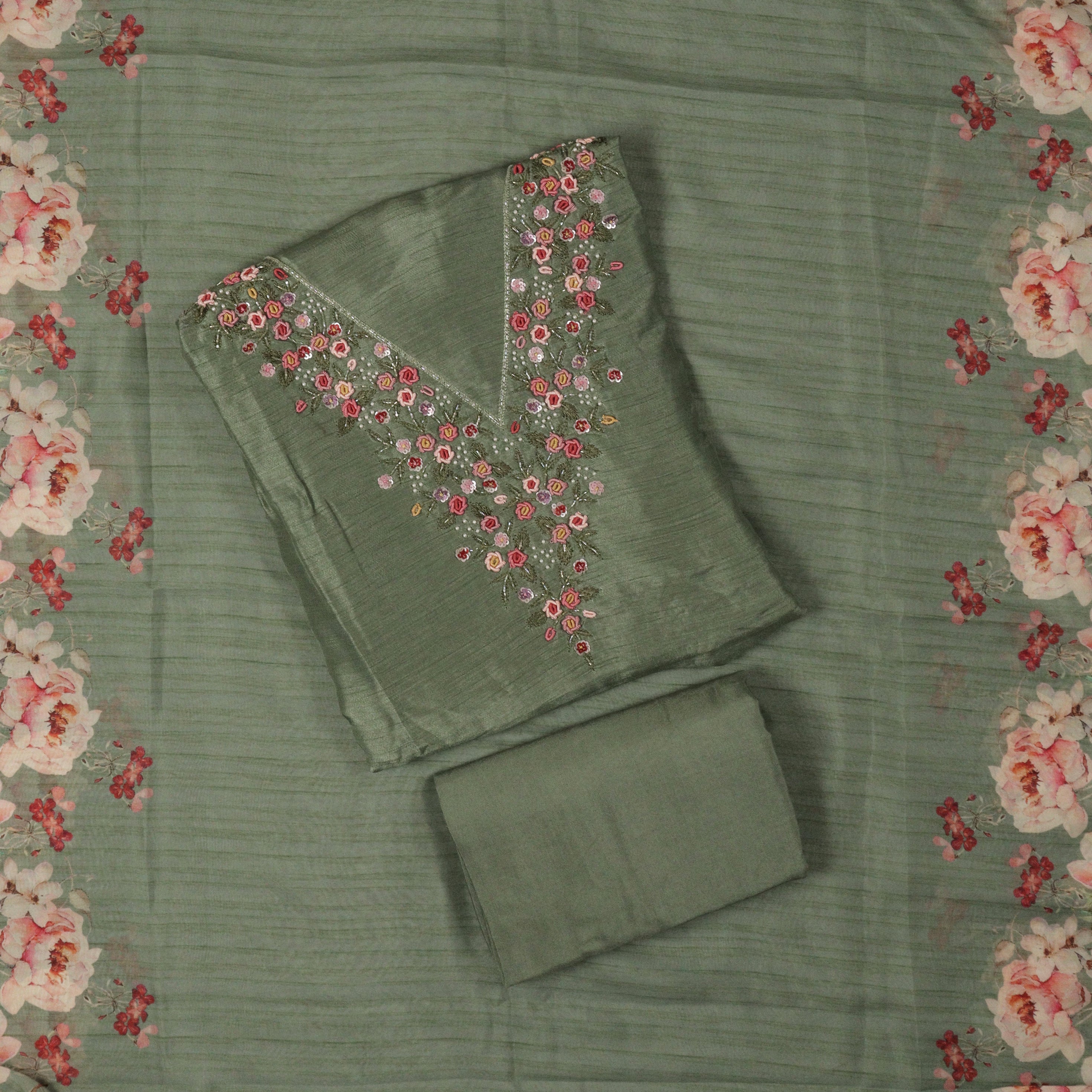 Load image into Gallery viewer, Gajji Silk Unstitched Suit-5098