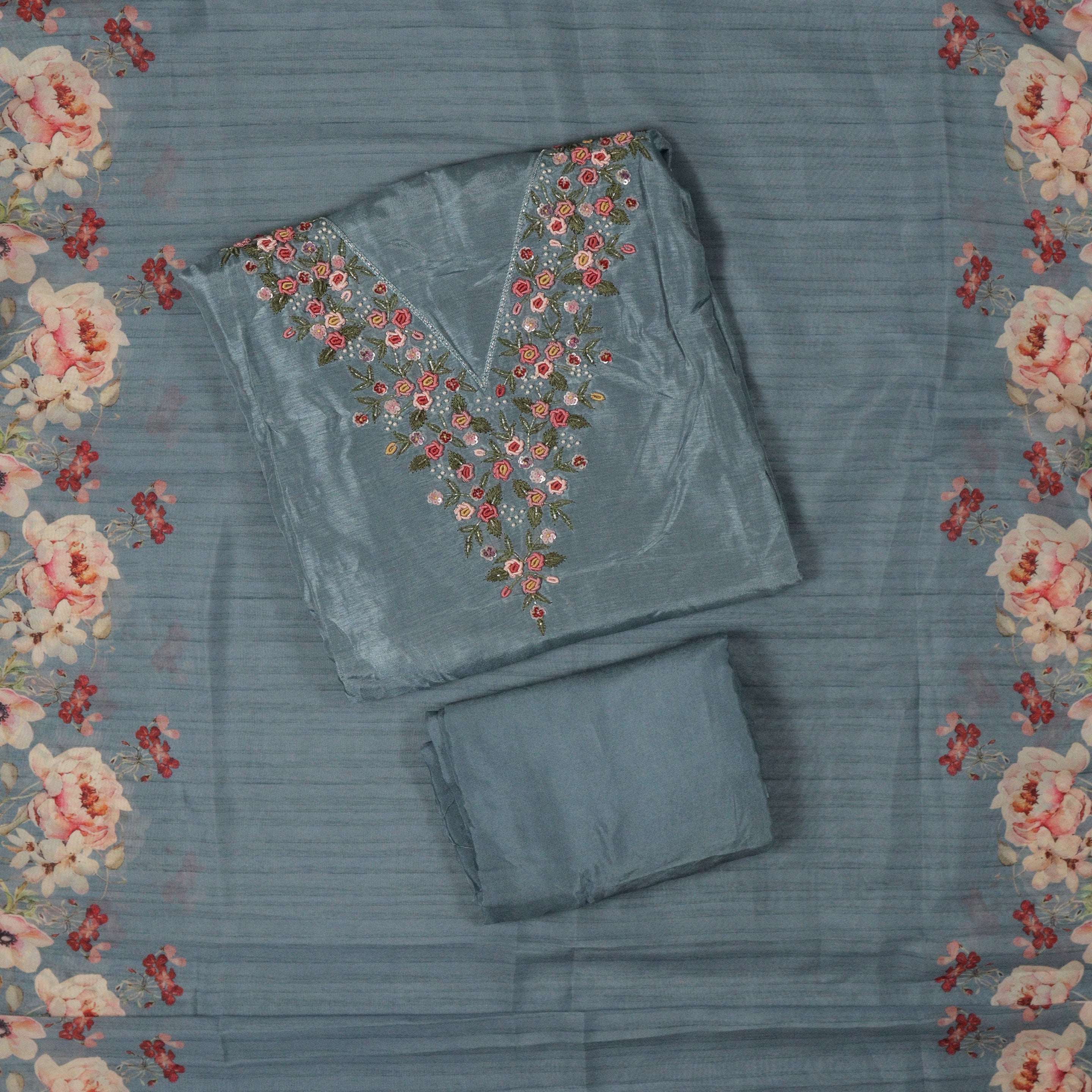 Load image into Gallery viewer, Gajji Silk Unstitched Suit-5098