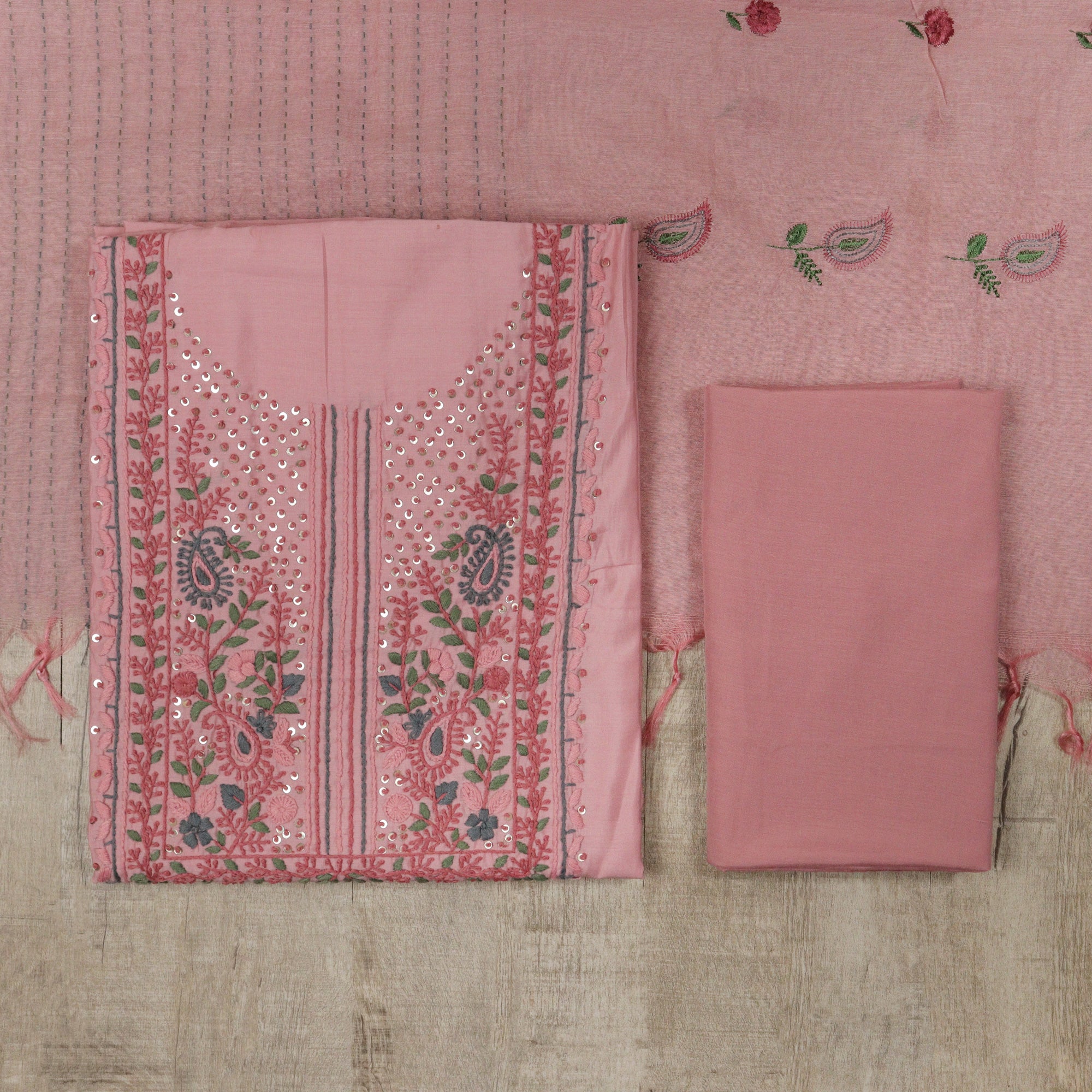 Load image into Gallery viewer, Chanderi Unstitched Suit-5092